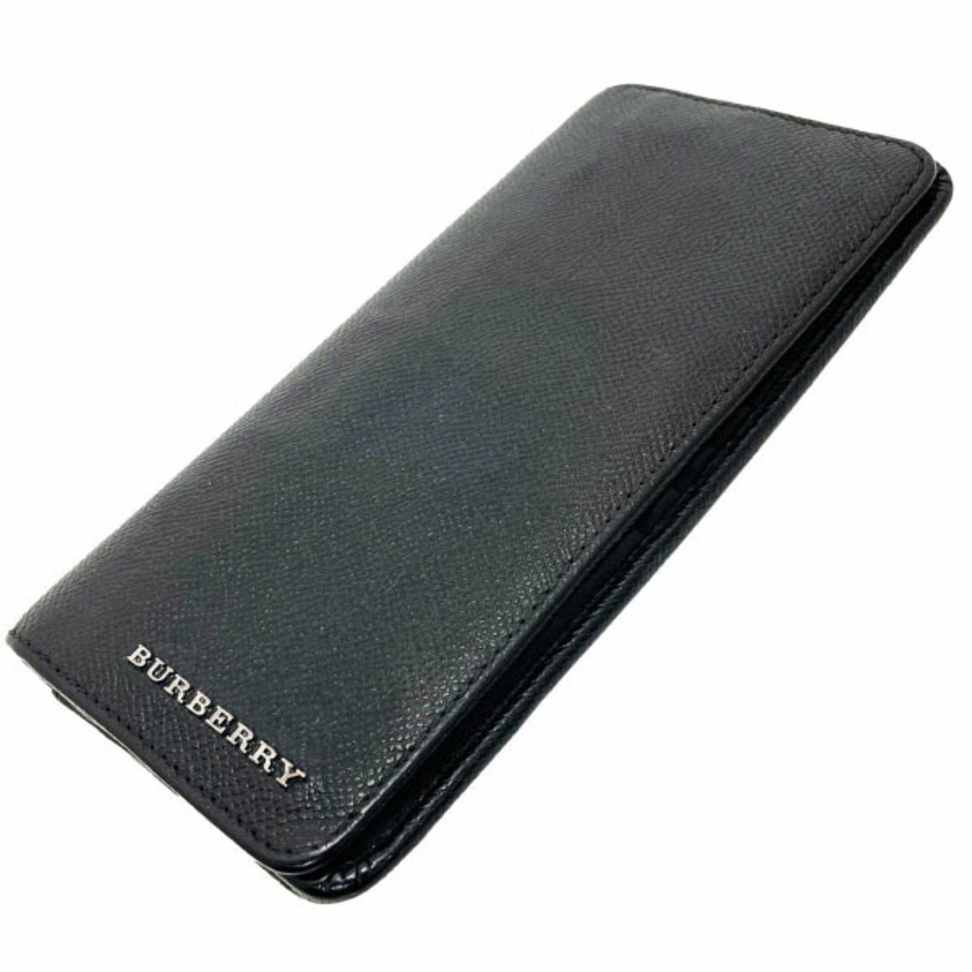 Burberry Burberry Leather Black BURBERRY Long Wallet Men's HH-13755 Size ONE SIZE - 4 Thumbnail