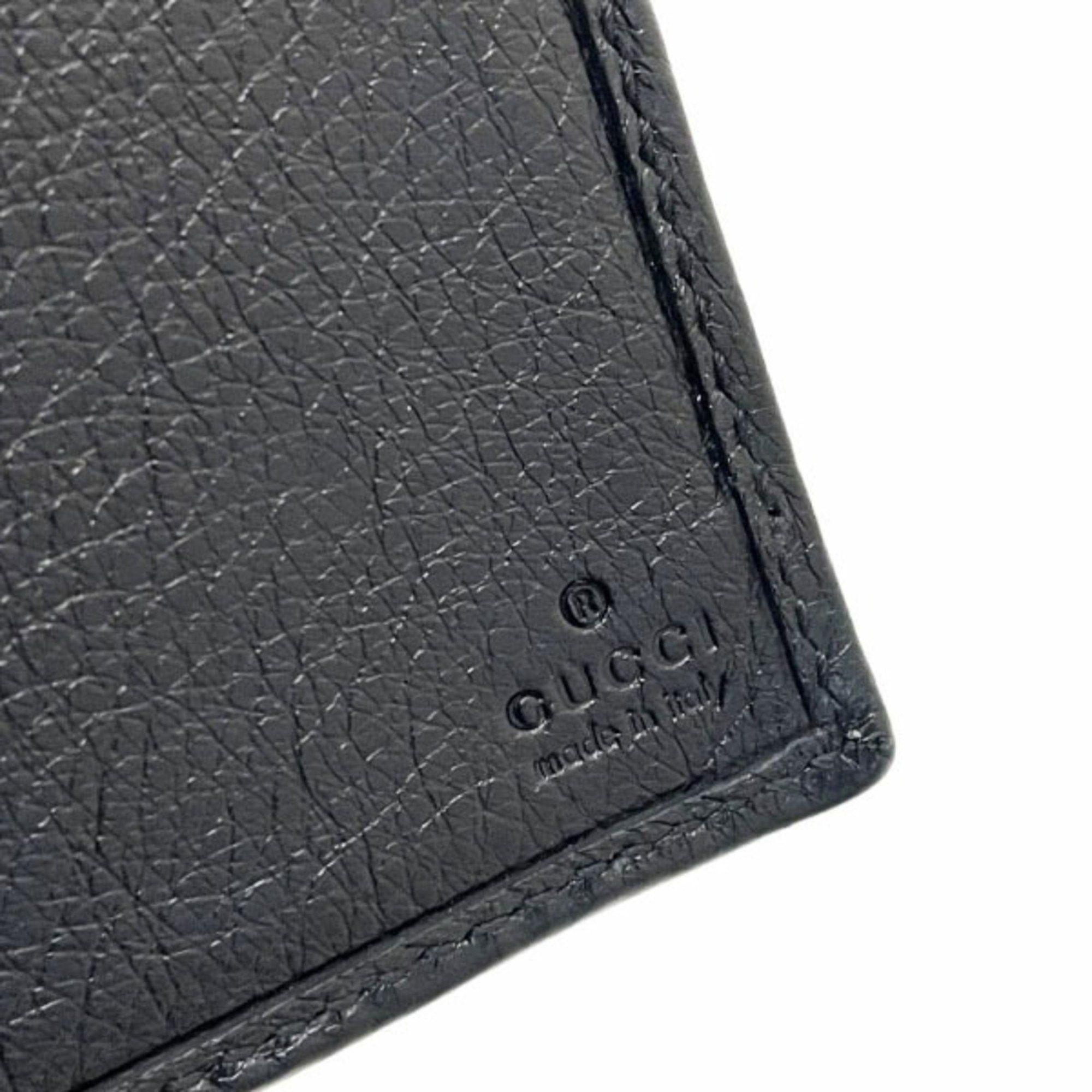 Gucci Gucci Crest Wallet Leather Black 203608 GUCCI Card Case Holder Bi-fold Compact TS-13710 Size ONE SIZE - 11 Thumbnail