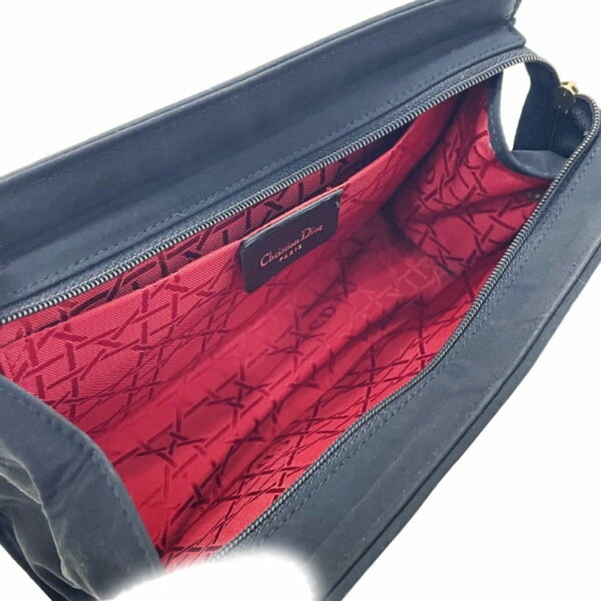 Dior Christian Dior Pouch Cannage Nylon Black Stitch Tick C.Dior HH-13876 Size ONE SIZE - 7 Thumbnail