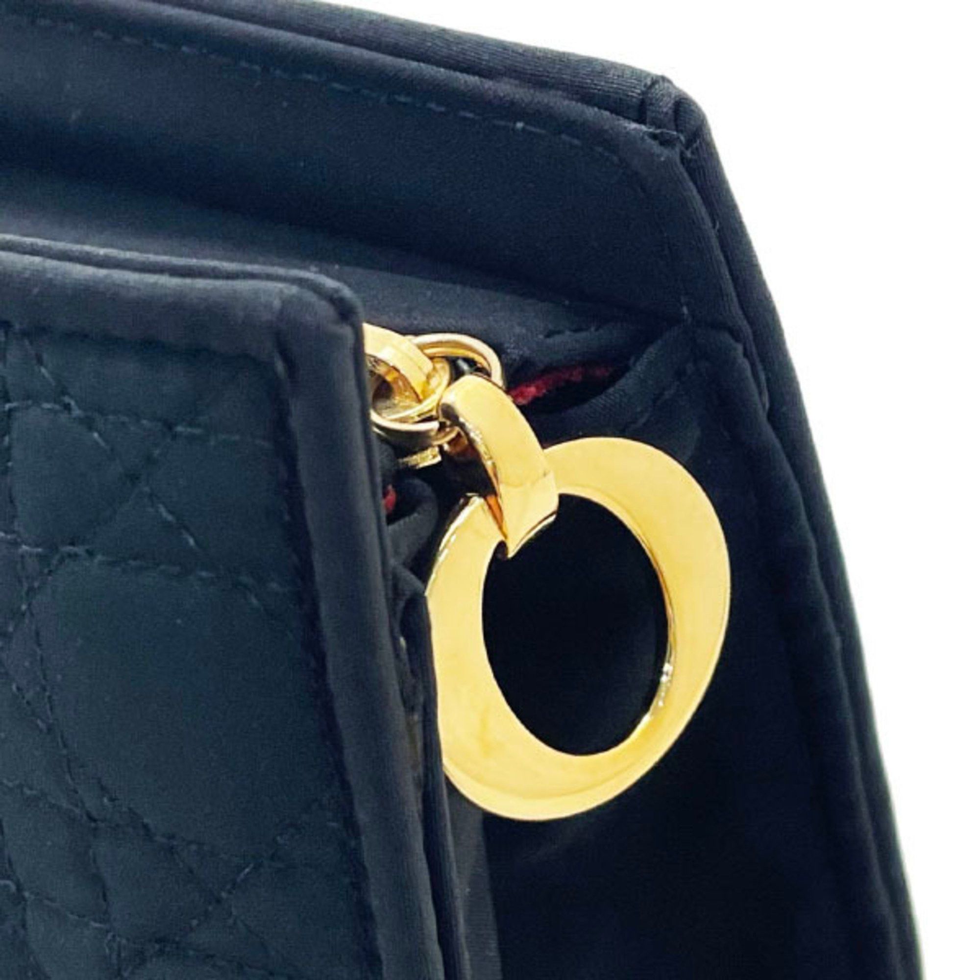 Dior Christian Dior Pouch Cannage Nylon Black Stitch Tick C.Dior HH-13876 Size ONE SIZE - 6 Thumbnail