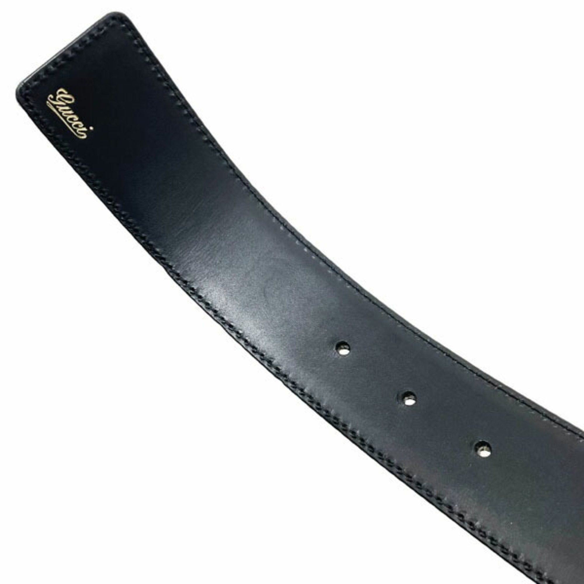Gucci Gucci Belt Interlocking G Men's Leather Black Size 80cm 132211 GUCCI GG Mark ASK-13872 Size ONE SIZE - 7 Thumbnail