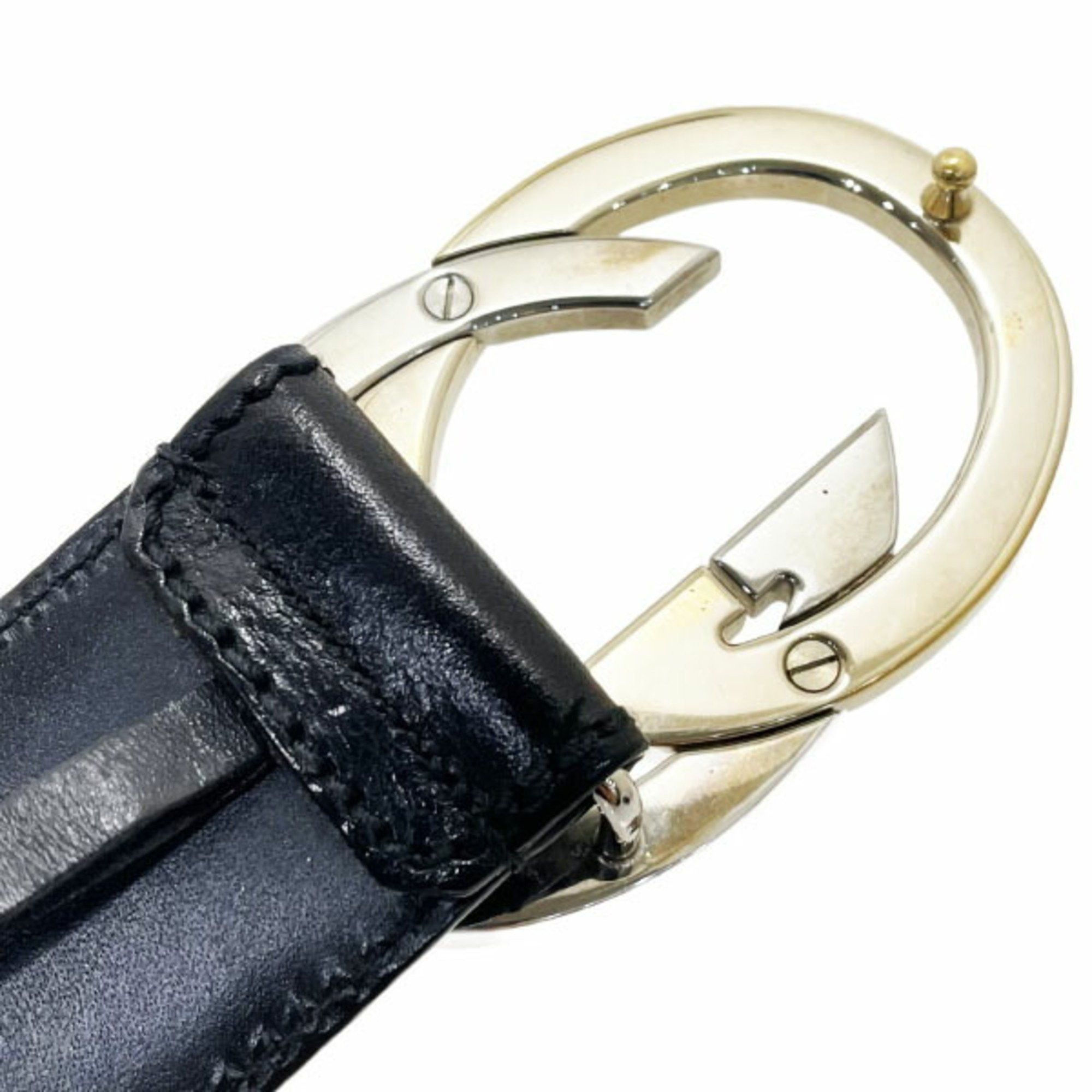 Gucci Gucci Belt Interlocking G Men's Leather Black Size 80cm 132211 GUCCI GG Mark ASK-13872 Size ONE SIZE - 4 Thumbnail