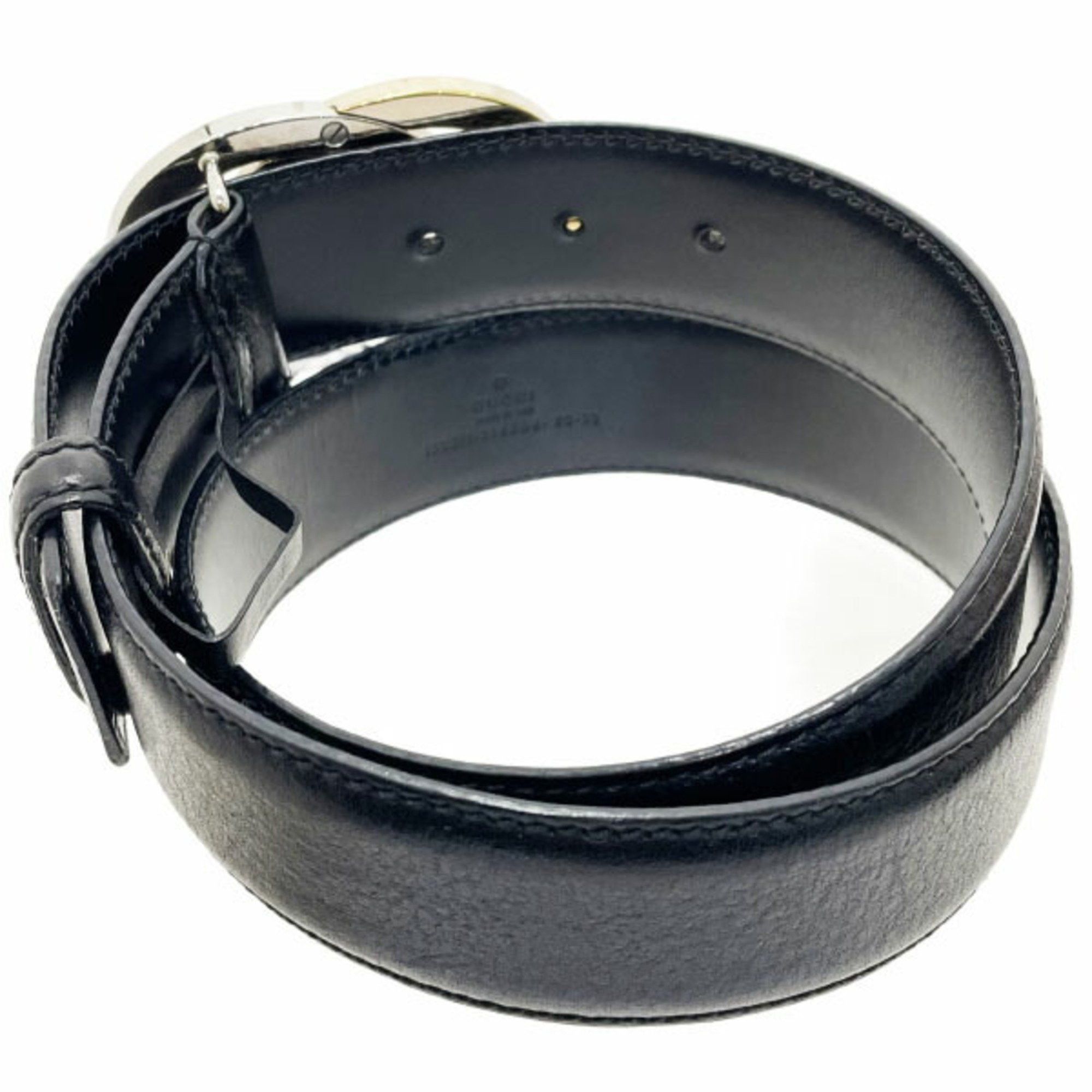 Gucci Gucci Belt Interlocking G Men's Leather Black Size 80cm 132211 GUCCI GG Mark ASK-13872 Size ONE SIZE - 2 Thumbnail