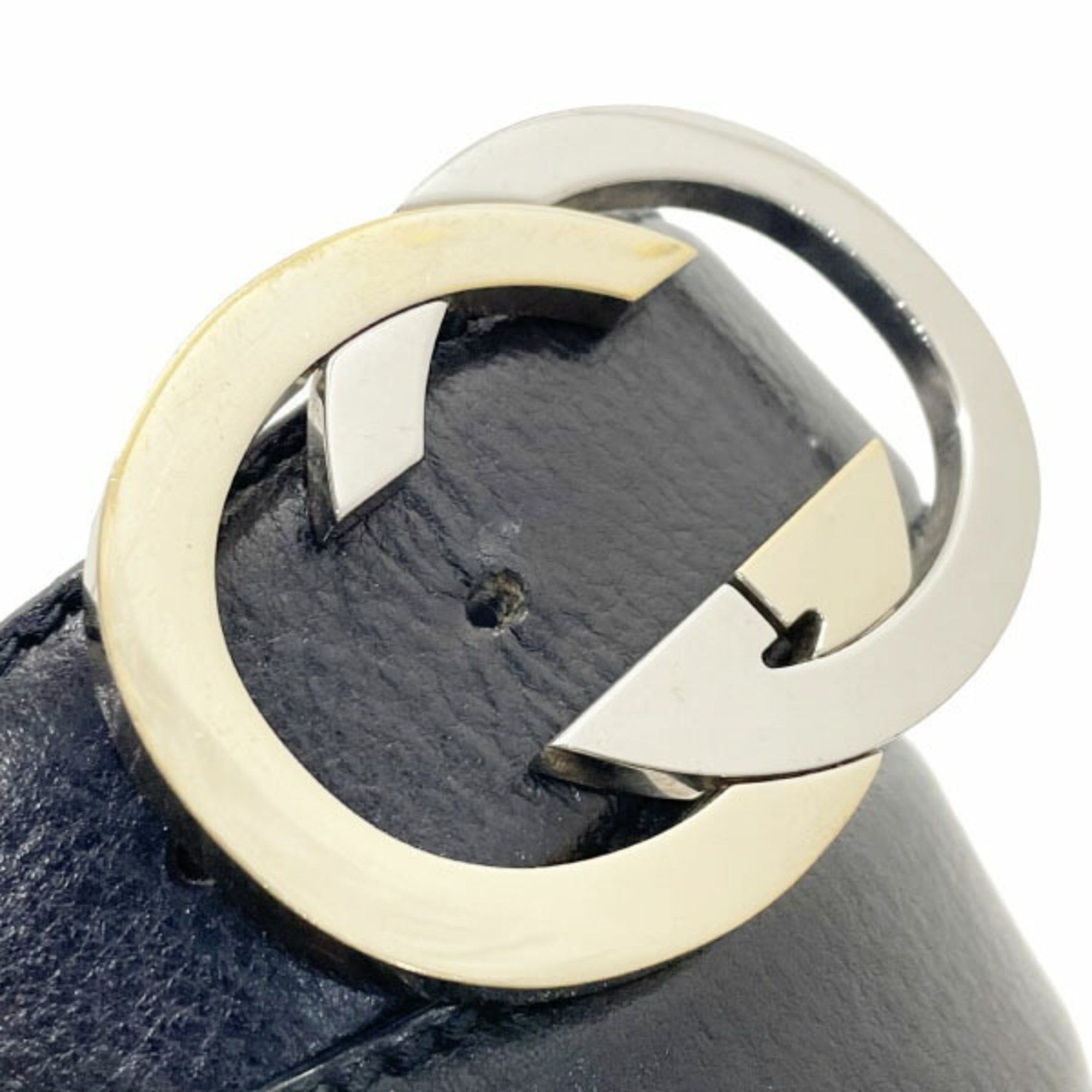 Gucci Gucci Belt Interlocking G Men's Leather Black Size 80cm 132211 GUCCI GG Mark ASK-13872 Size ONE SIZE - 3 Thumbnail