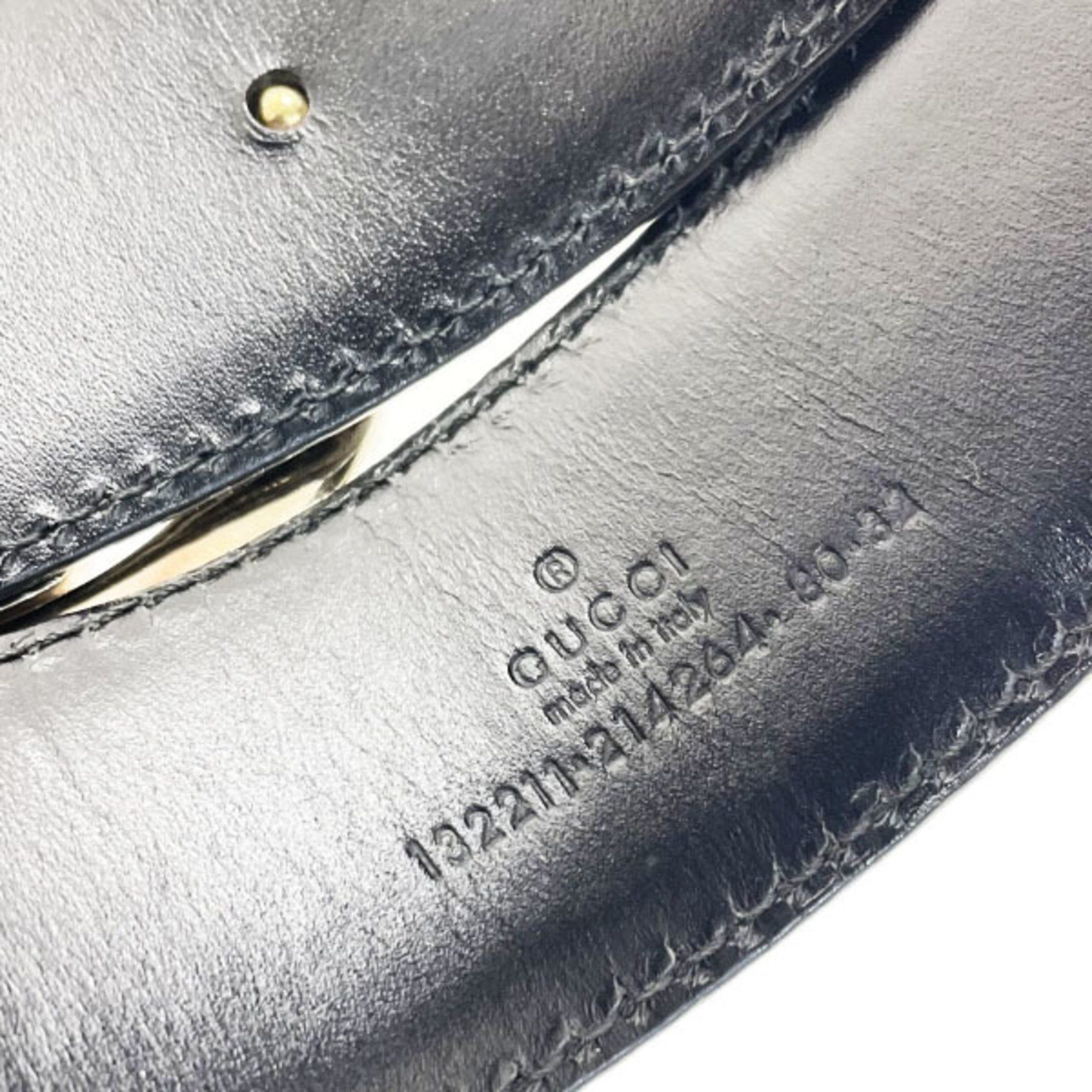 Gucci Gucci Belt Interlocking G Men's Leather Black Size 80cm 132211 GUCCI GG Mark ASK-13872 Size ONE SIZE - 5 Thumbnail