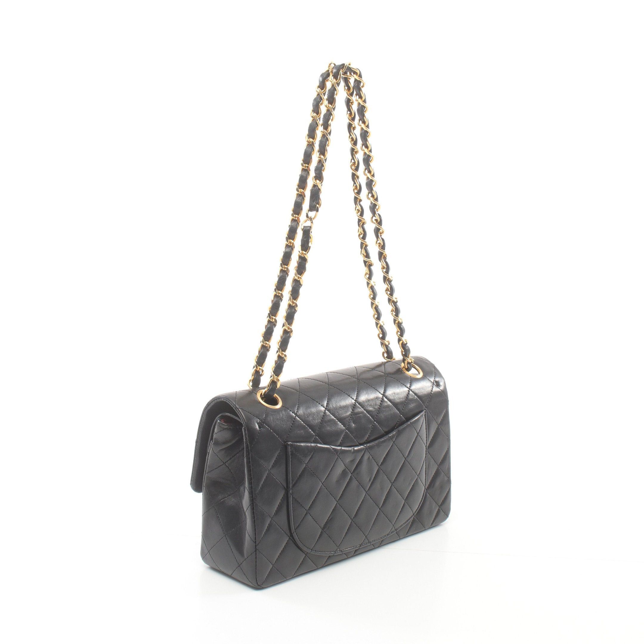 Chanel Chanel Matelasse Double Flap Chain Shoulder Bag Lambskin Black Gold Hardware Size ONE SIZE - 2 Thumbnail