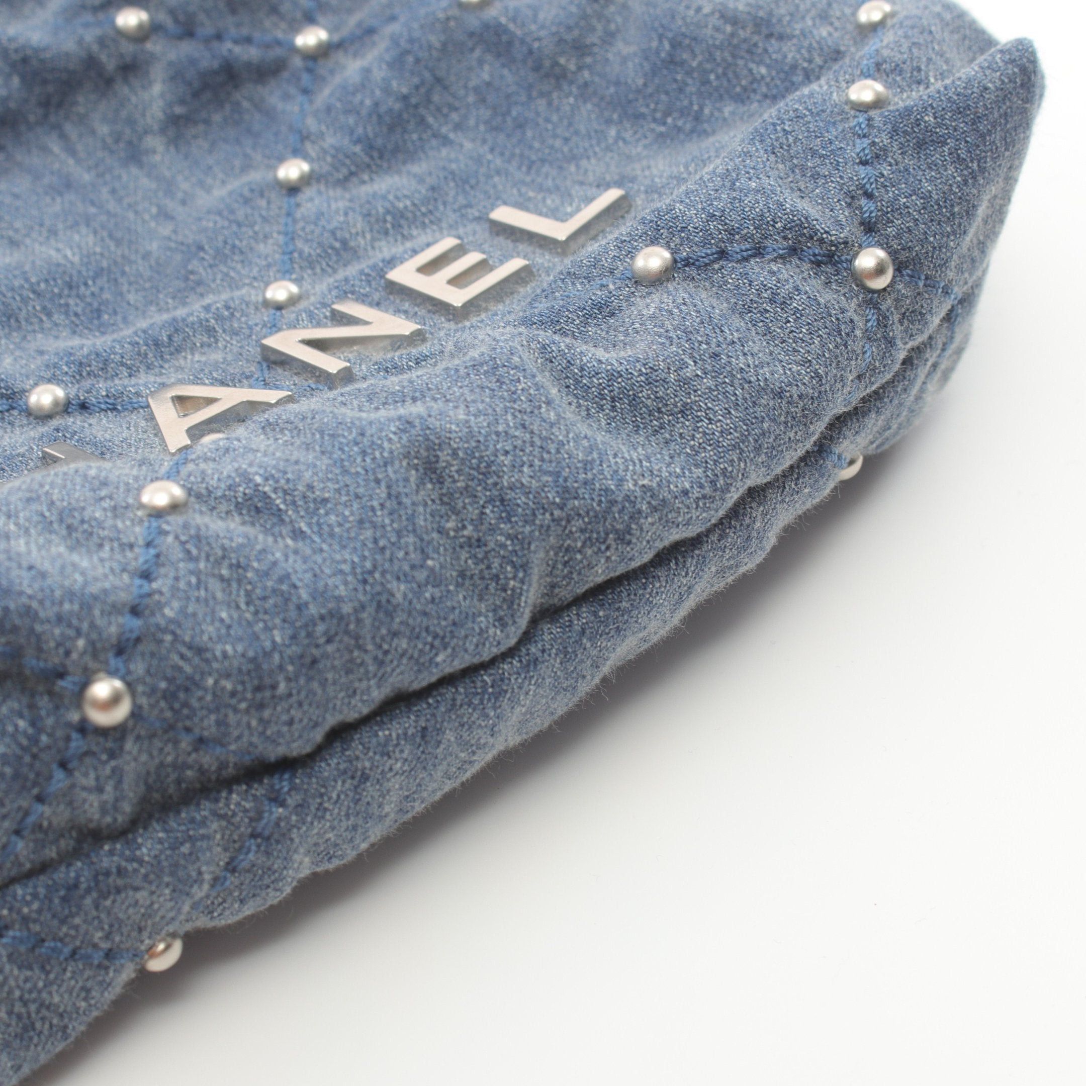 Chanel Chanel Chanel 22 Mini Chain Shoulder Bag Denim Indigo Blue Silver Hardware Size ONE SIZE - 6 Thumbnail
