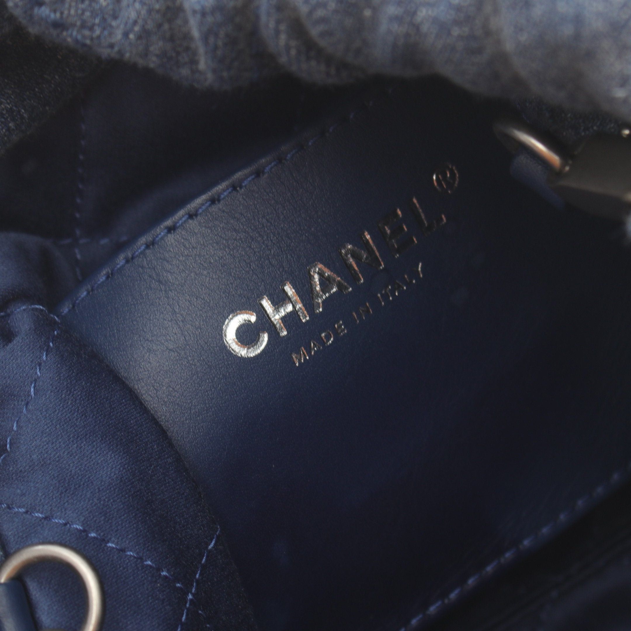 Chanel Chanel Chanel 22 Mini Chain Shoulder Bag Denim Indigo Blue Silver Hardware Size ONE SIZE - 4 Thumbnail