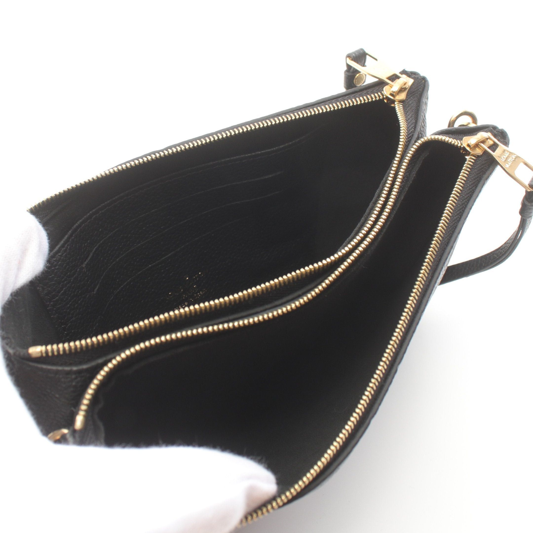Louis Vuitton Louis Vuitton Pochette Double Monogram Empreinte Noir Chain Shoulder Bag Leather Black Size ONE SIZE - 3 Thumbnail