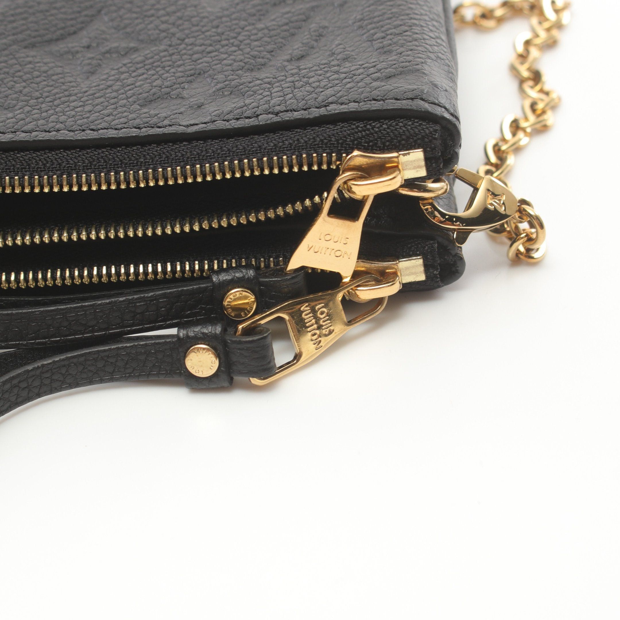 Louis Vuitton Louis Vuitton Pochette Double Monogram Empreinte Noir Chain Shoulder Bag Leather Black Size ONE SIZE - 5 Thumbnail