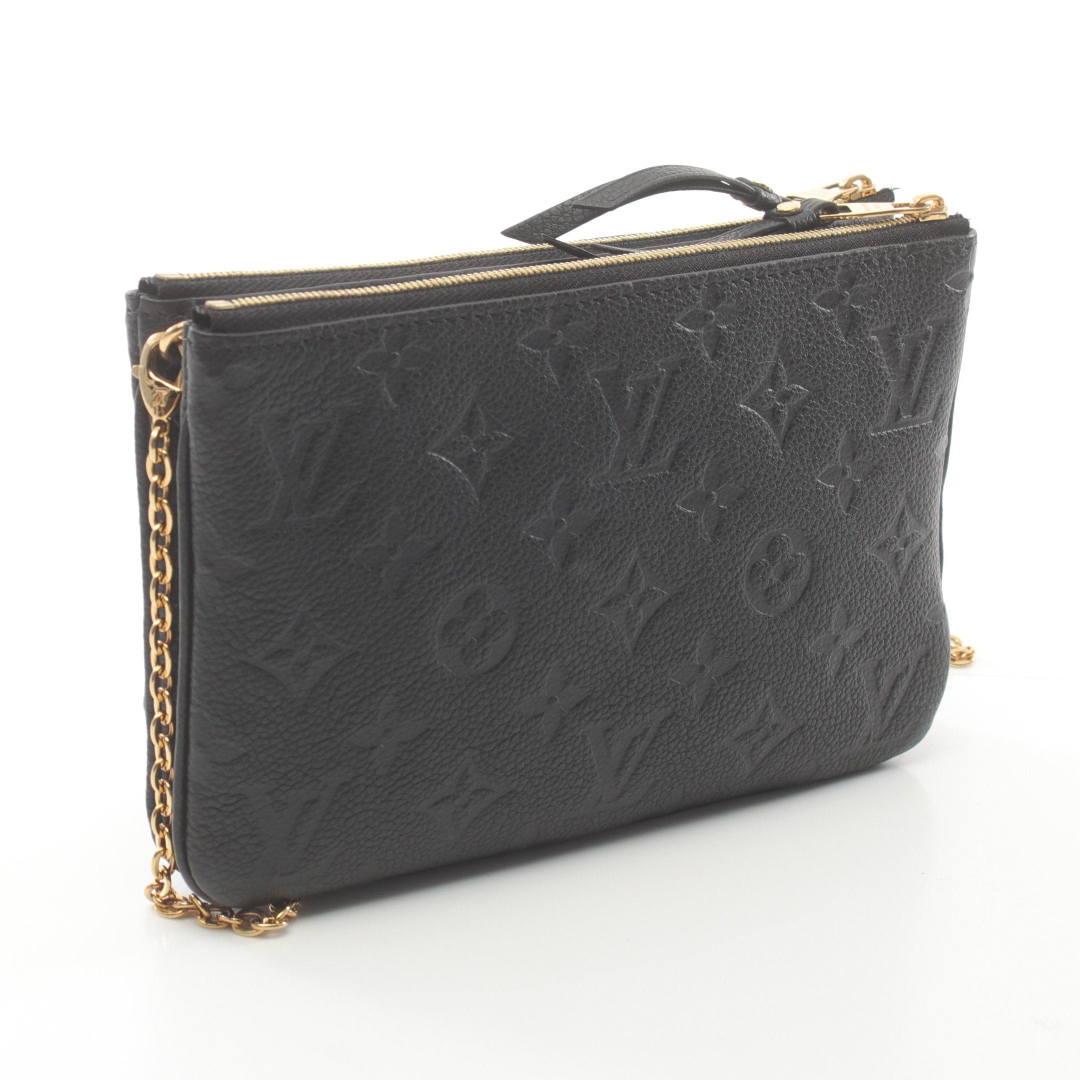 Louis Vuitton Louis Vuitton Pochette Double Monogram Empreinte Noir Chain Shoulder Bag Leather Black Size ONE SIZE - 2 Thumbnail