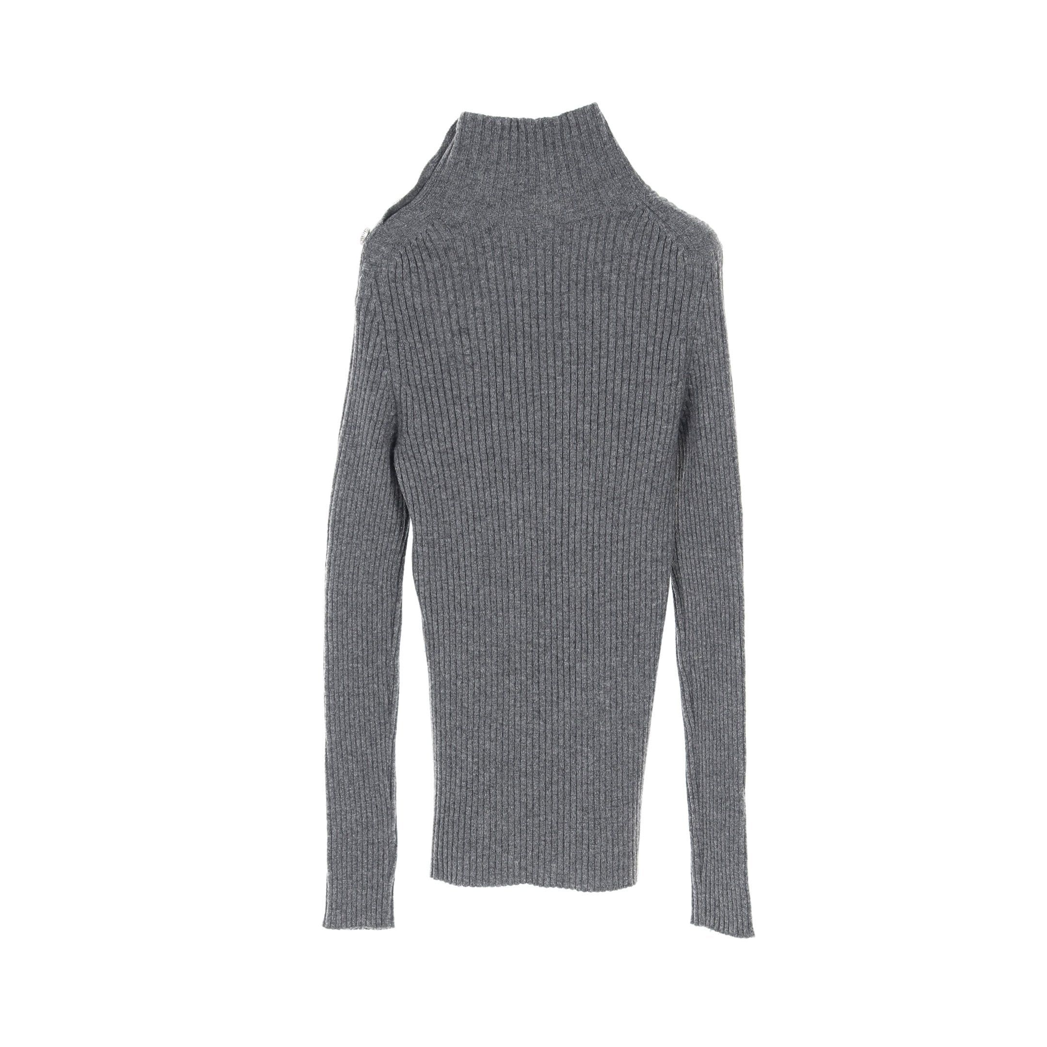 Chanel Chanel Coco Mark Knit Turtleneck Cashmere Gray Size ONE SIZE - 2 Thumbnail