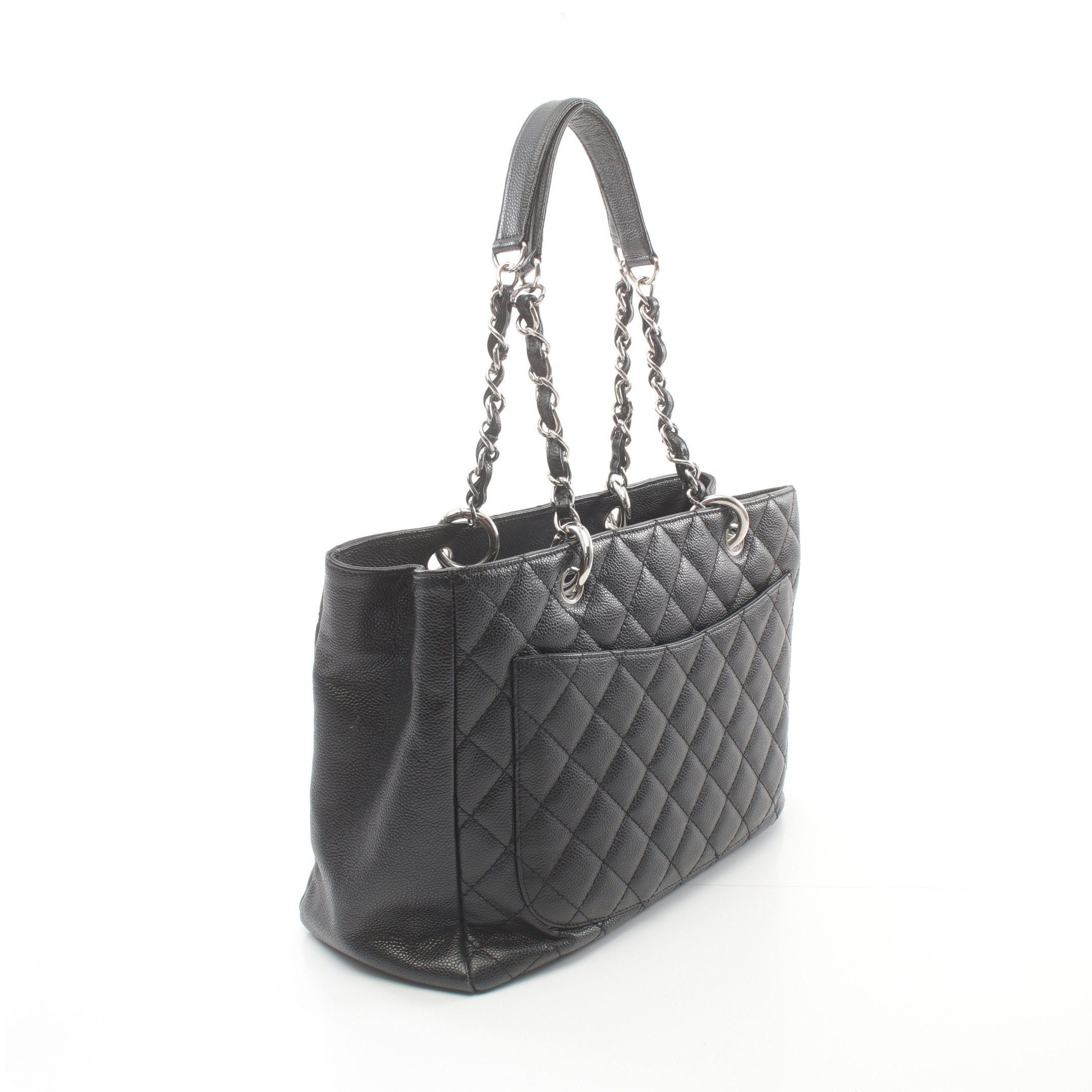 Chanel Chanel Matelasse Grand Shopping Gst Chain Shoulder Bag Tote Caviar Skin Black Silver Hardware Size ONE SIZE - 2 Thumbnail