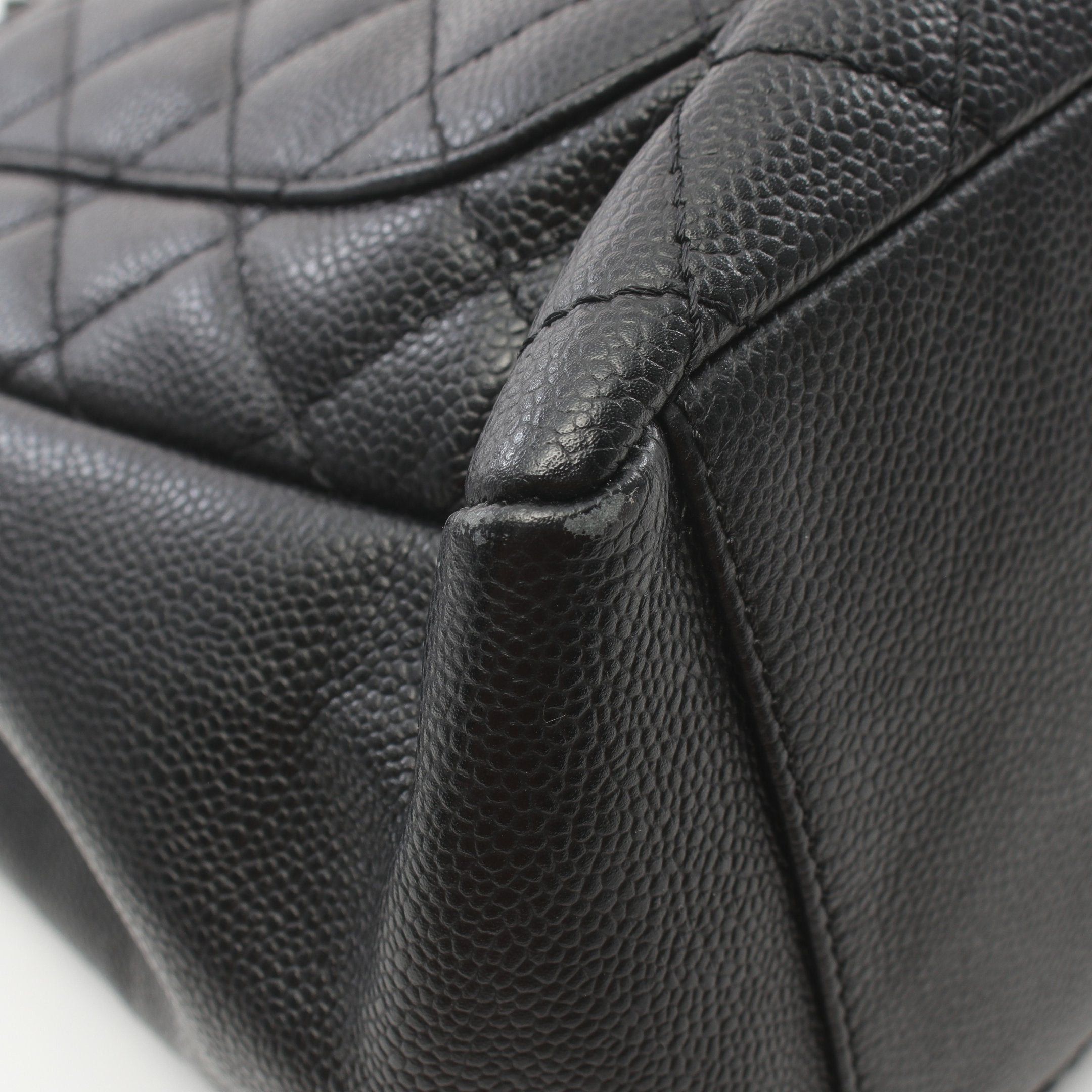 Chanel Chanel Matelasse Grand Shopping Gst Chain Shoulder Bag Tote Caviar Skin Black Silver Hardware Size ONE SIZE - 7 Thumbnail