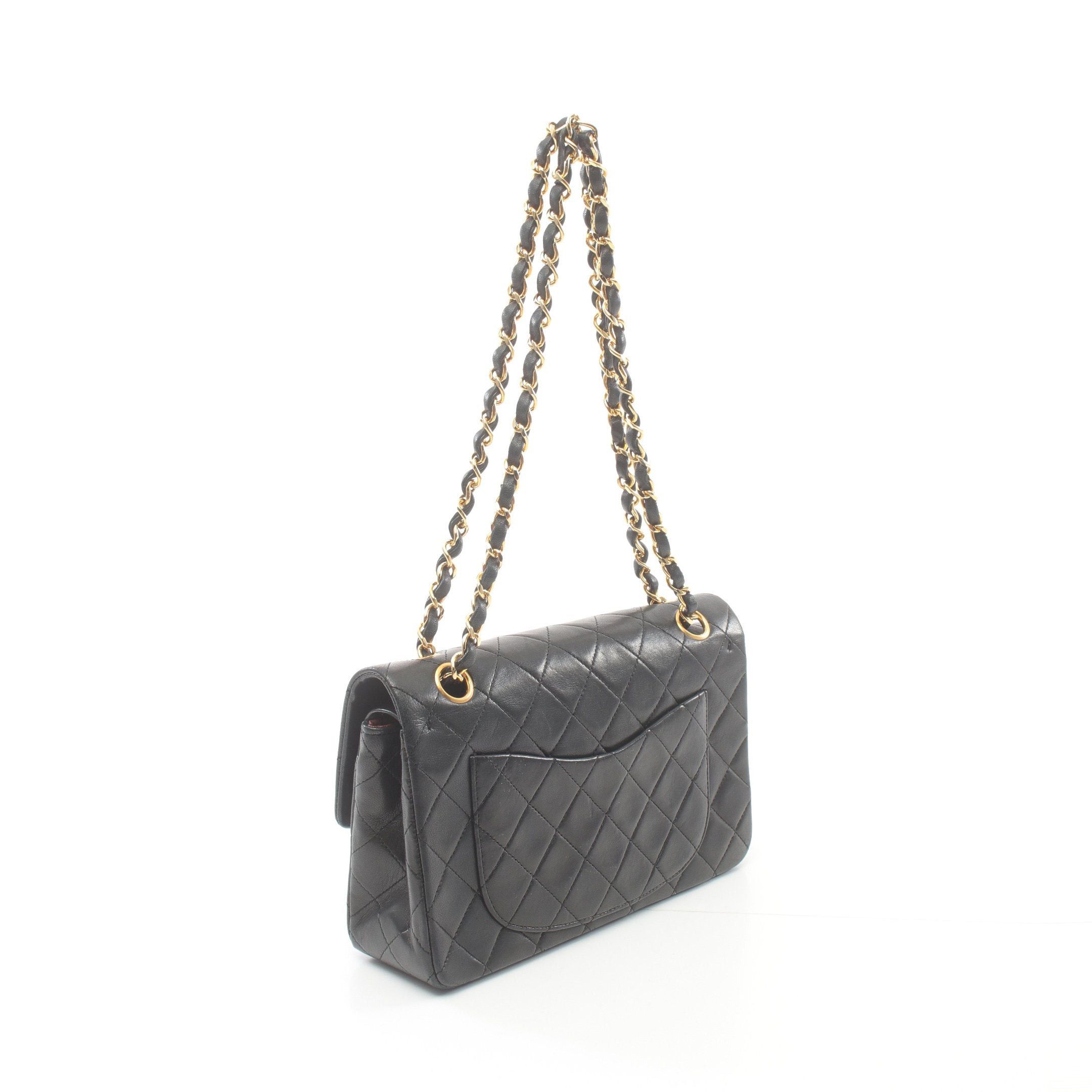 Chanel Chanel Matelasse Double Flap Chain Shoulder Bag Lambskin Black Gold Hardware Size ONE SIZE - 2 Thumbnail