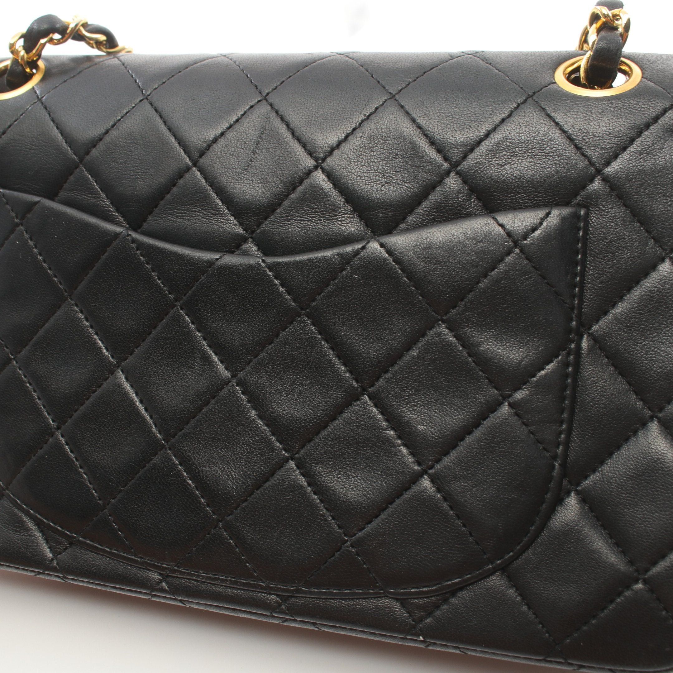 Chanel Chanel Matelasse Double Flap Chain Shoulder Bag Lambskin Black Gold Hardware Size ONE SIZE - 8 Thumbnail