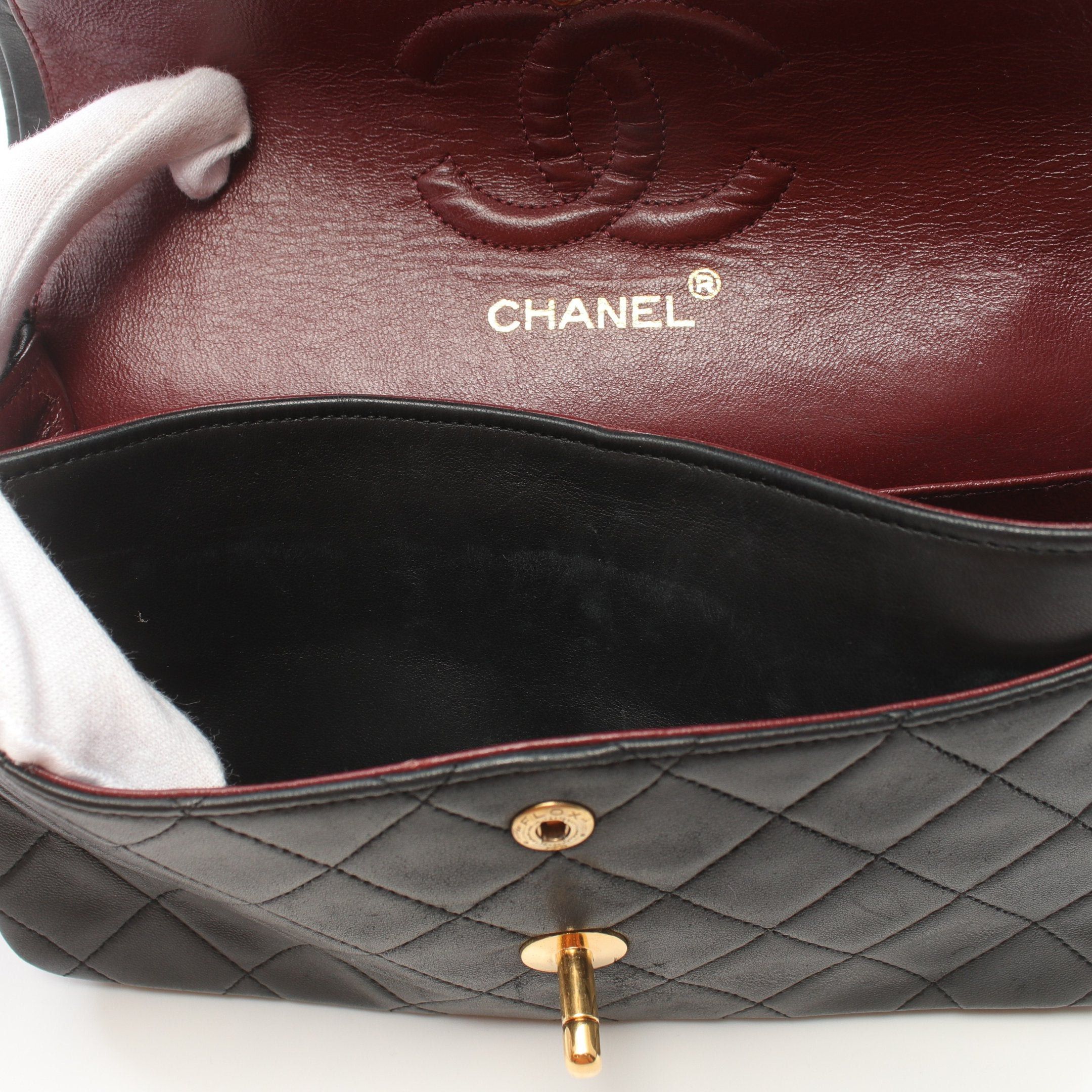 Chanel Chanel Matelasse Double Flap Chain Shoulder Bag Lambskin Black Gold Hardware Size ONE SIZE - 10 Thumbnail