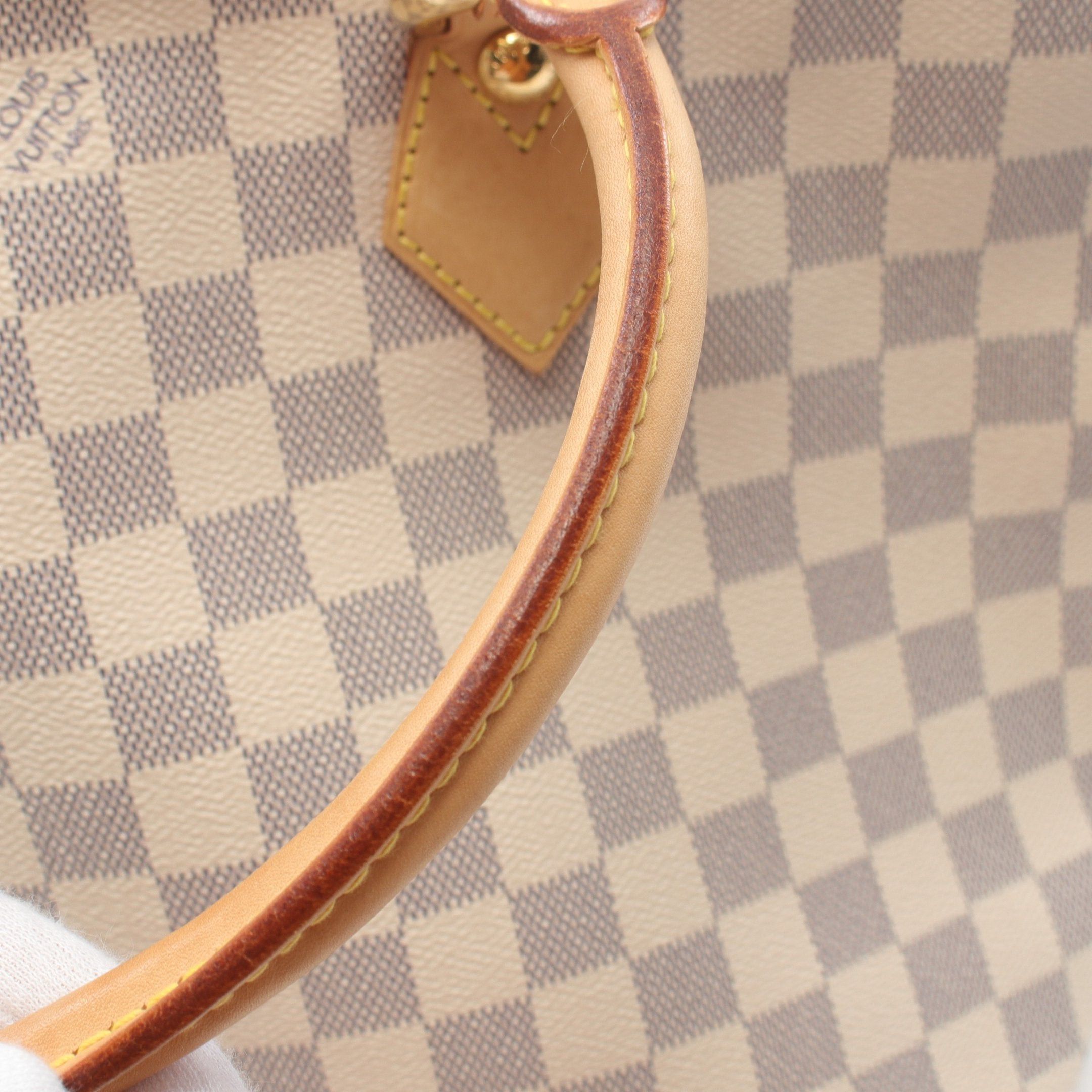 Louis Vuitton Louis Vuitton Saleya Pm Damier Azur Handbag Tote Bag Leather White Size ONE SIZE - 7 Thumbnail