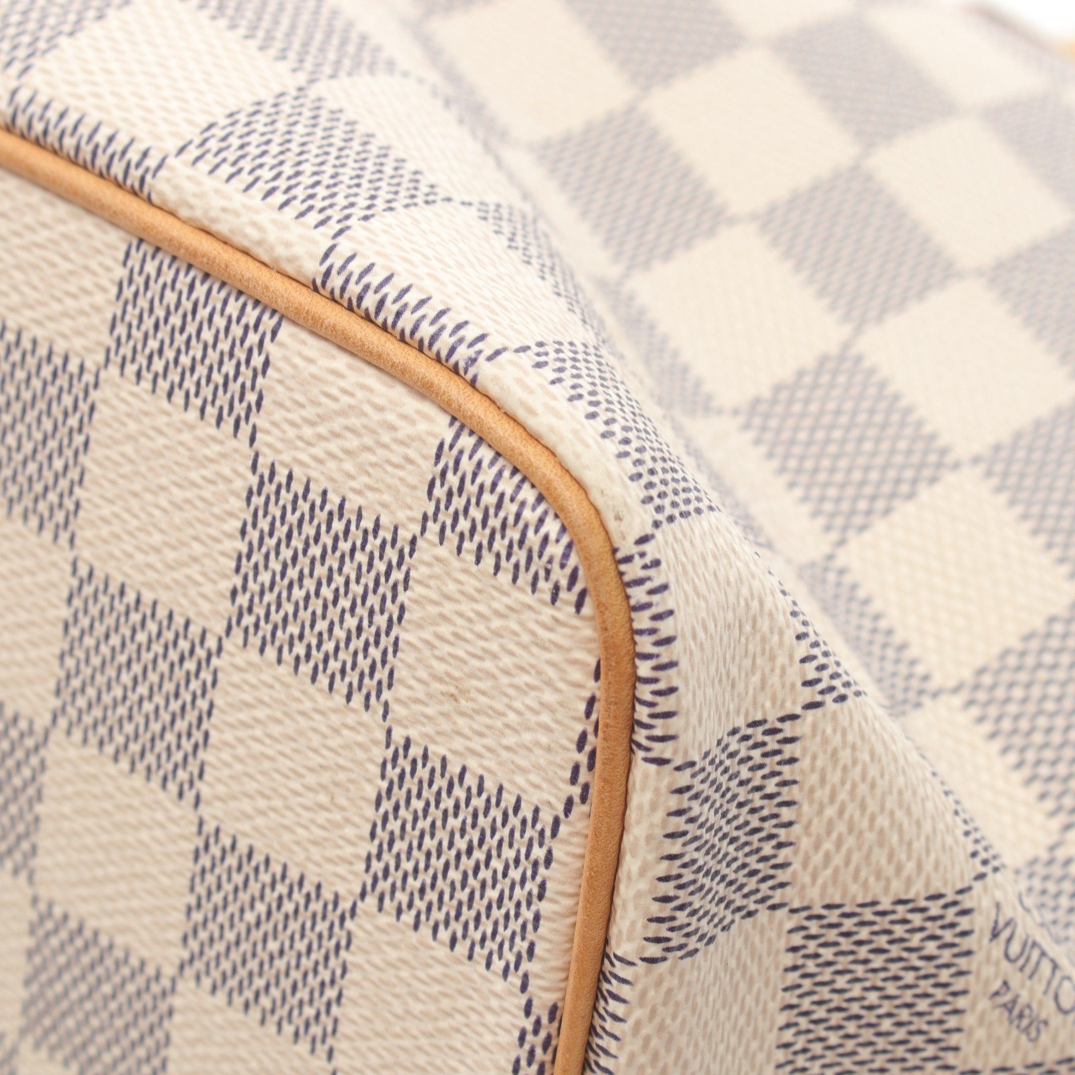 Louis Vuitton Louis Vuitton Saleya Pm Damier Azur Handbag Tote Bag Leather White Size ONE SIZE - 5 Thumbnail