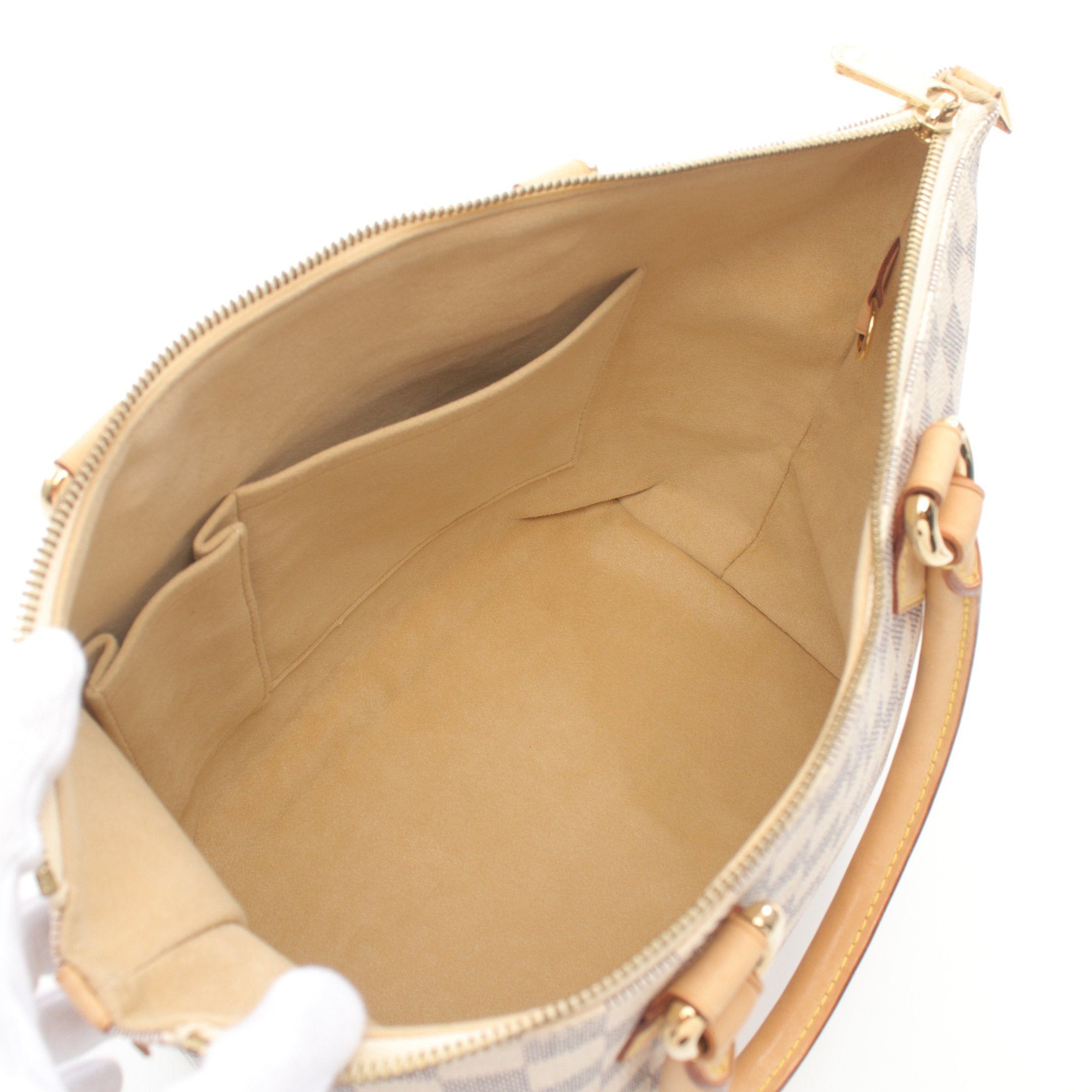 Louis Vuitton Louis Vuitton Saleya Pm Damier Azur Handbag Tote Bag Leather White Size ONE SIZE - 3 Thumbnail