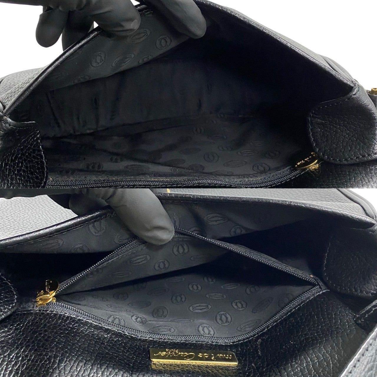 Cartier Cartier Shoulder Bag Black Leather Size ONE SIZE - 8 Thumbnail