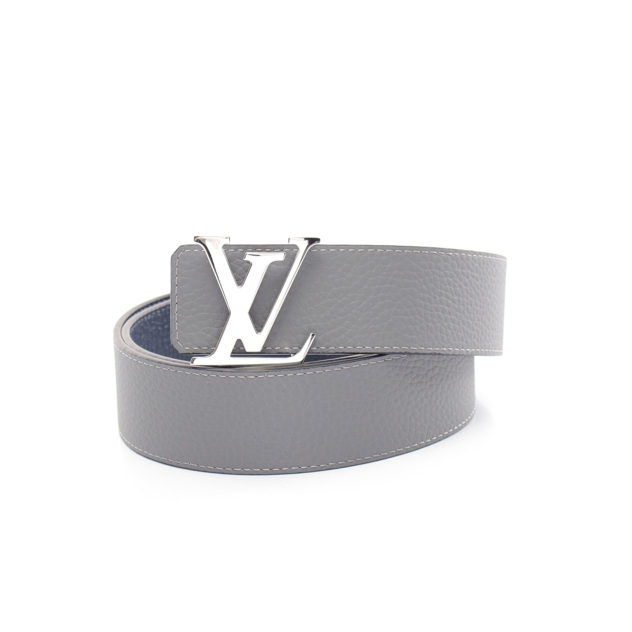 Louis Vuitton Louis Vuitton Lv Initial 40Mm Reversible Belt Taurillon Leather Navy Gray Size ONE SIZE - 6 Thumbnail