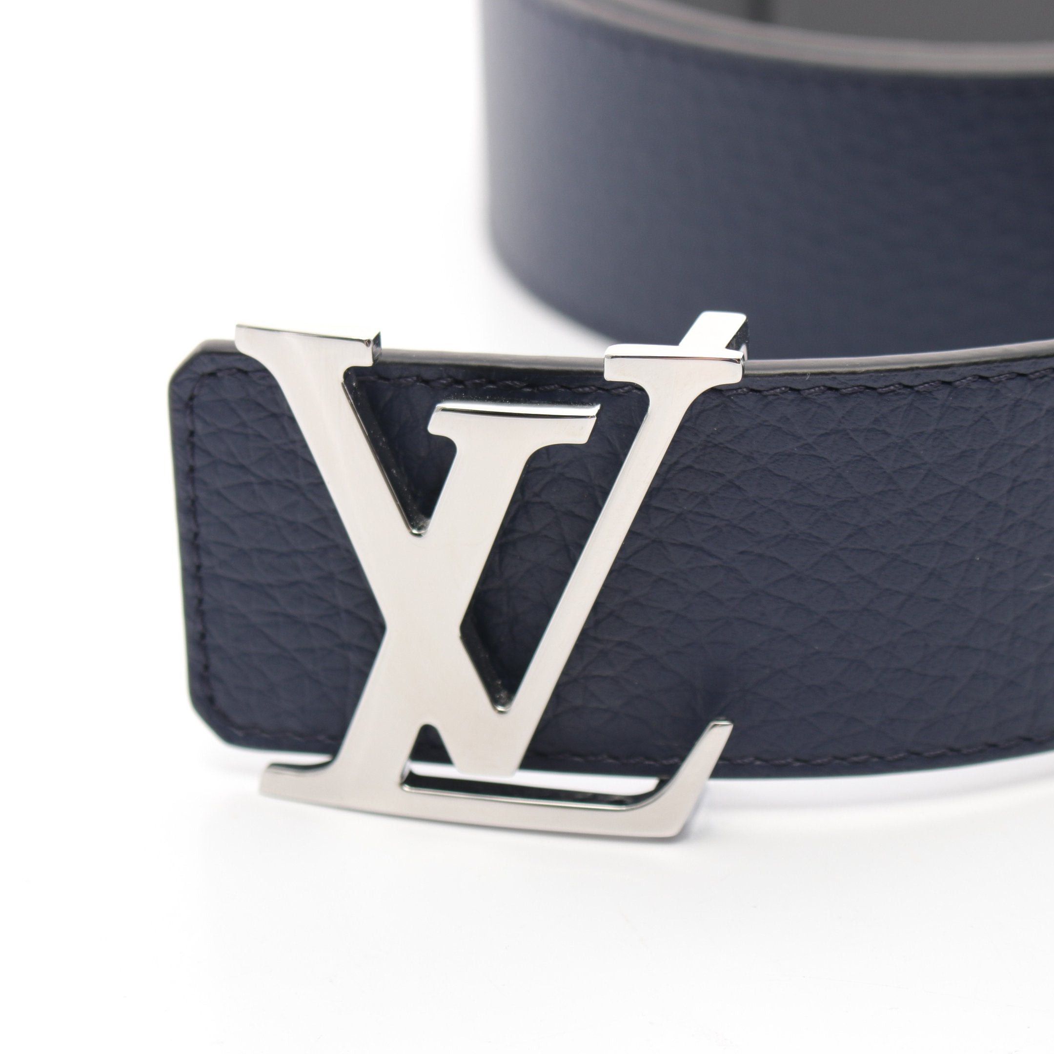 Louis Vuitton Louis Vuitton Lv Initial 40Mm Reversible Belt Taurillon Leather Navy Gray Size ONE SIZE - 2 Thumbnail