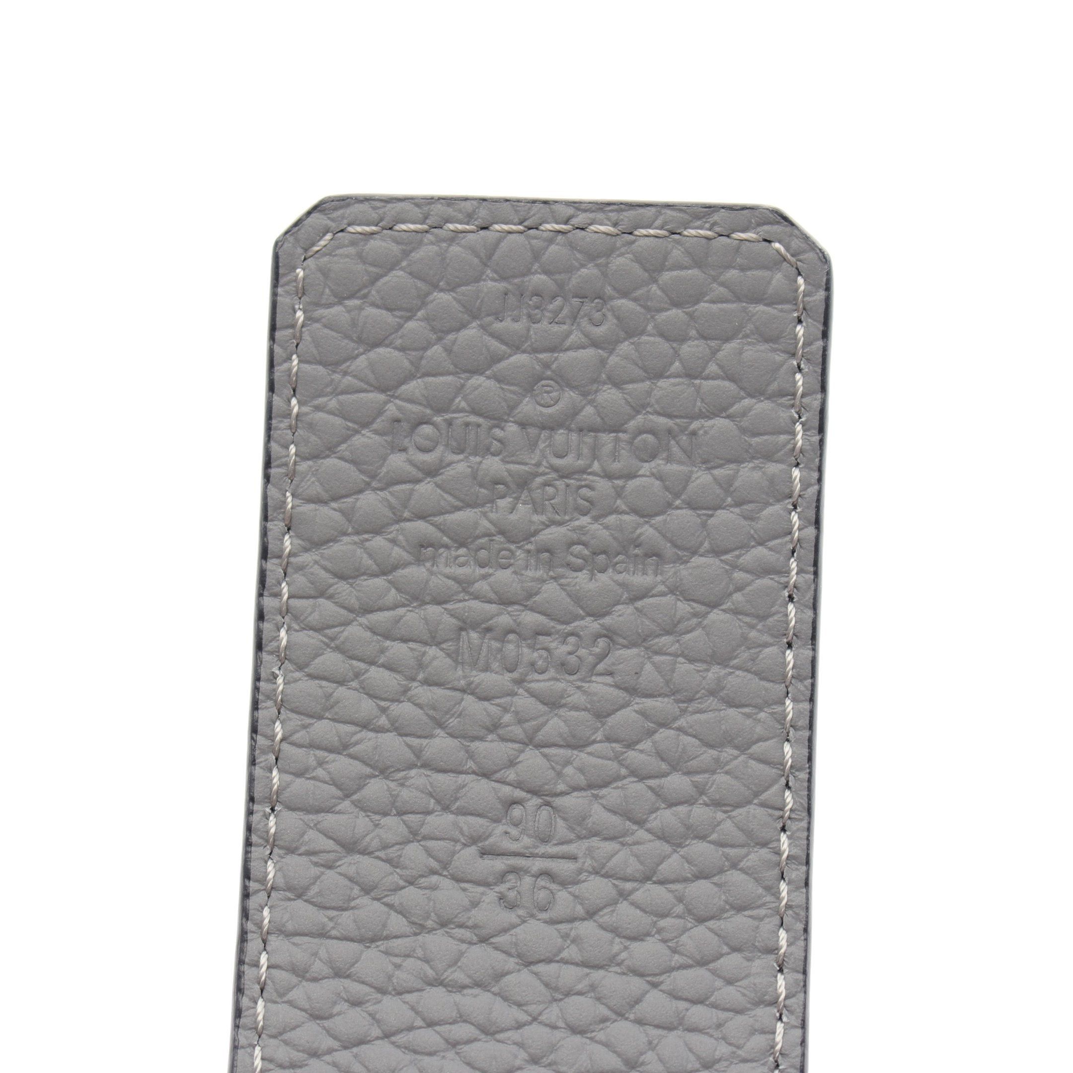 Louis Vuitton Louis Vuitton Lv Initial 40Mm Reversible Belt Taurillon Leather Navy Gray Size ONE SIZE - 4 Thumbnail