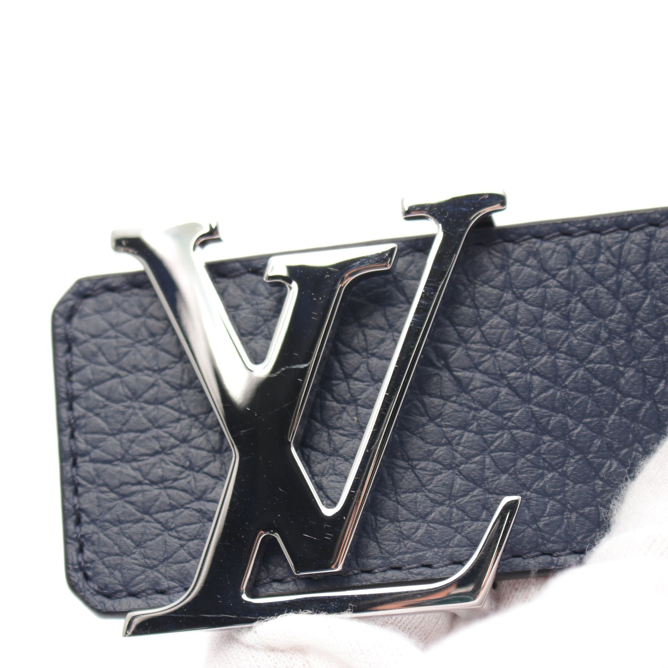Louis Vuitton Louis Vuitton Lv Initial 40Mm Reversible Belt Taurillon Leather Navy Gray Size ONE SIZE - 5 Thumbnail