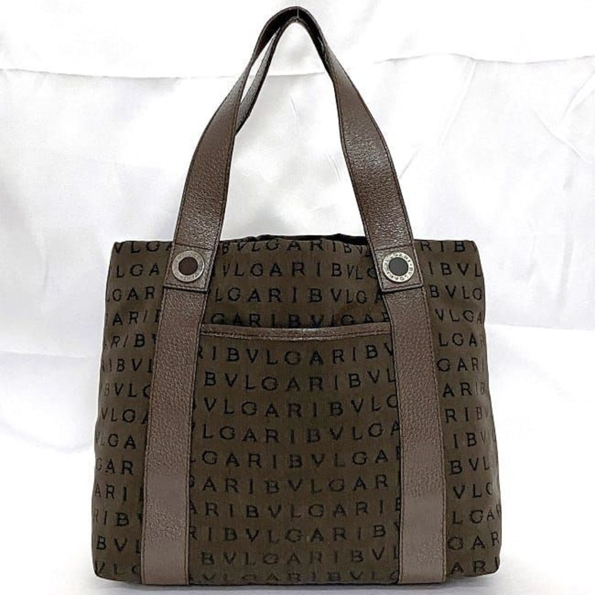 Bvlgari Bvlgari Tote Bag Brown Mania - ec-20304 Canvas Leather 
