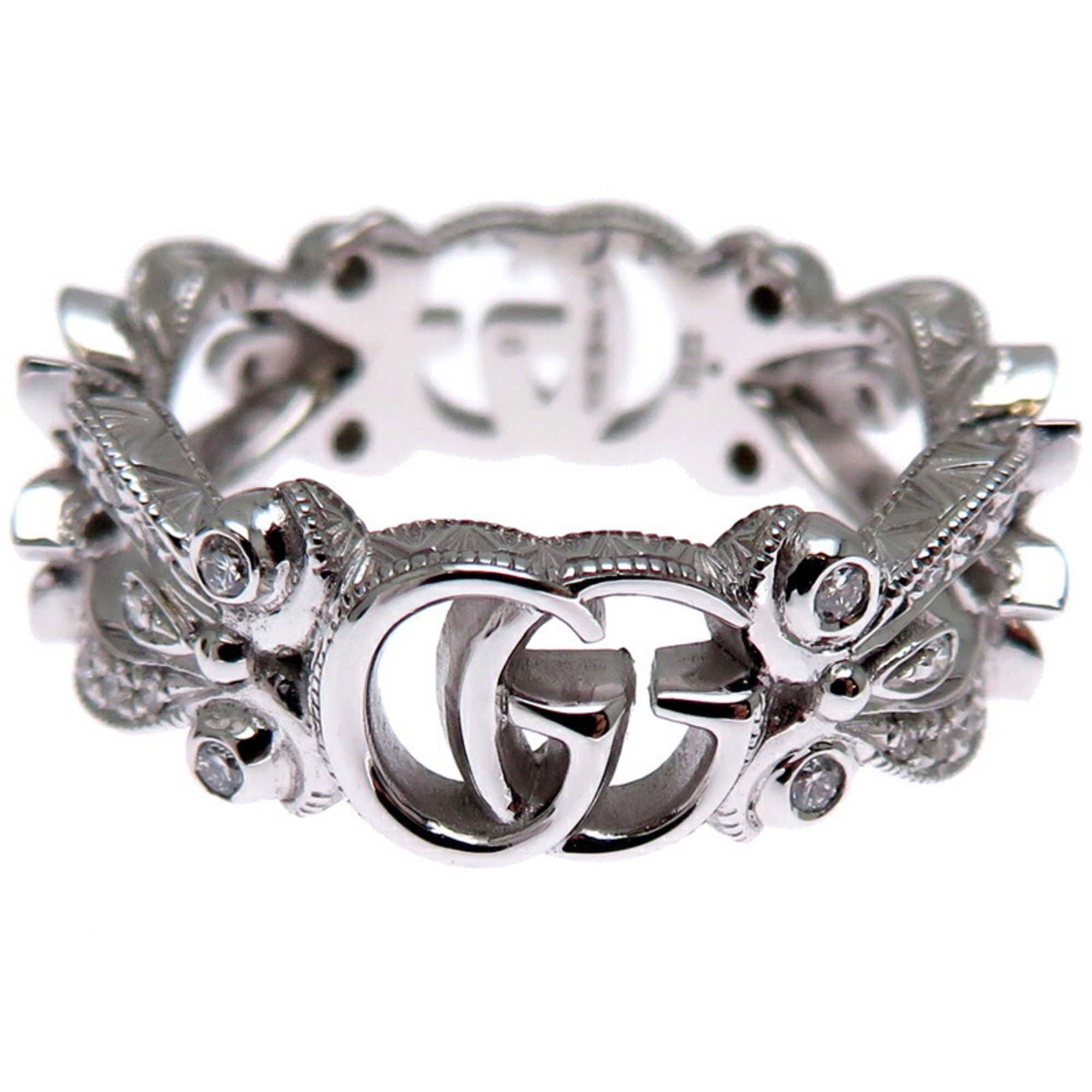 Gucci Gucci Flora Diamond Women's Ring, 750 White Gold, Size 6 Size ONE SIZE - 4 Thumbnail