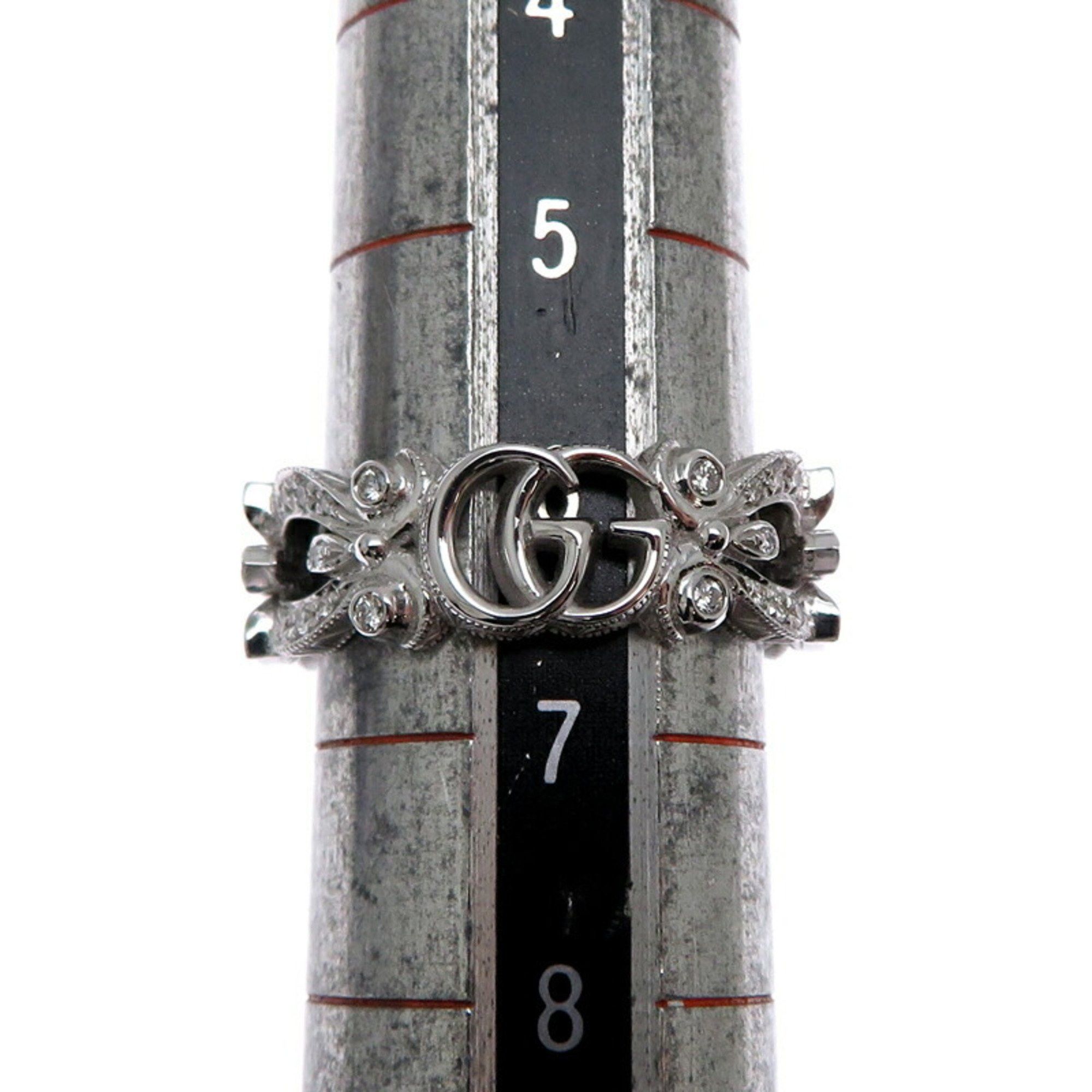 Gucci Gucci Flora Diamond Women's Ring, 750 White Gold, Size 6 Size ONE SIZE - 7 Thumbnail