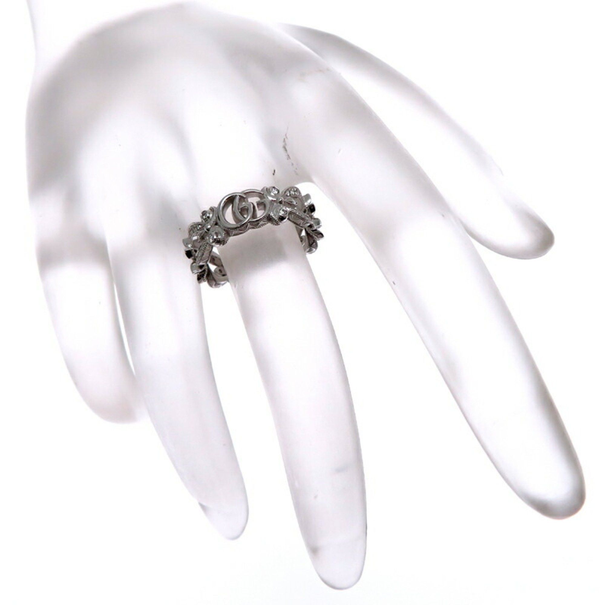 Gucci Gucci Flora Diamond Women's Ring, 750 White Gold, Size 6 Size ONE SIZE - 8 Thumbnail