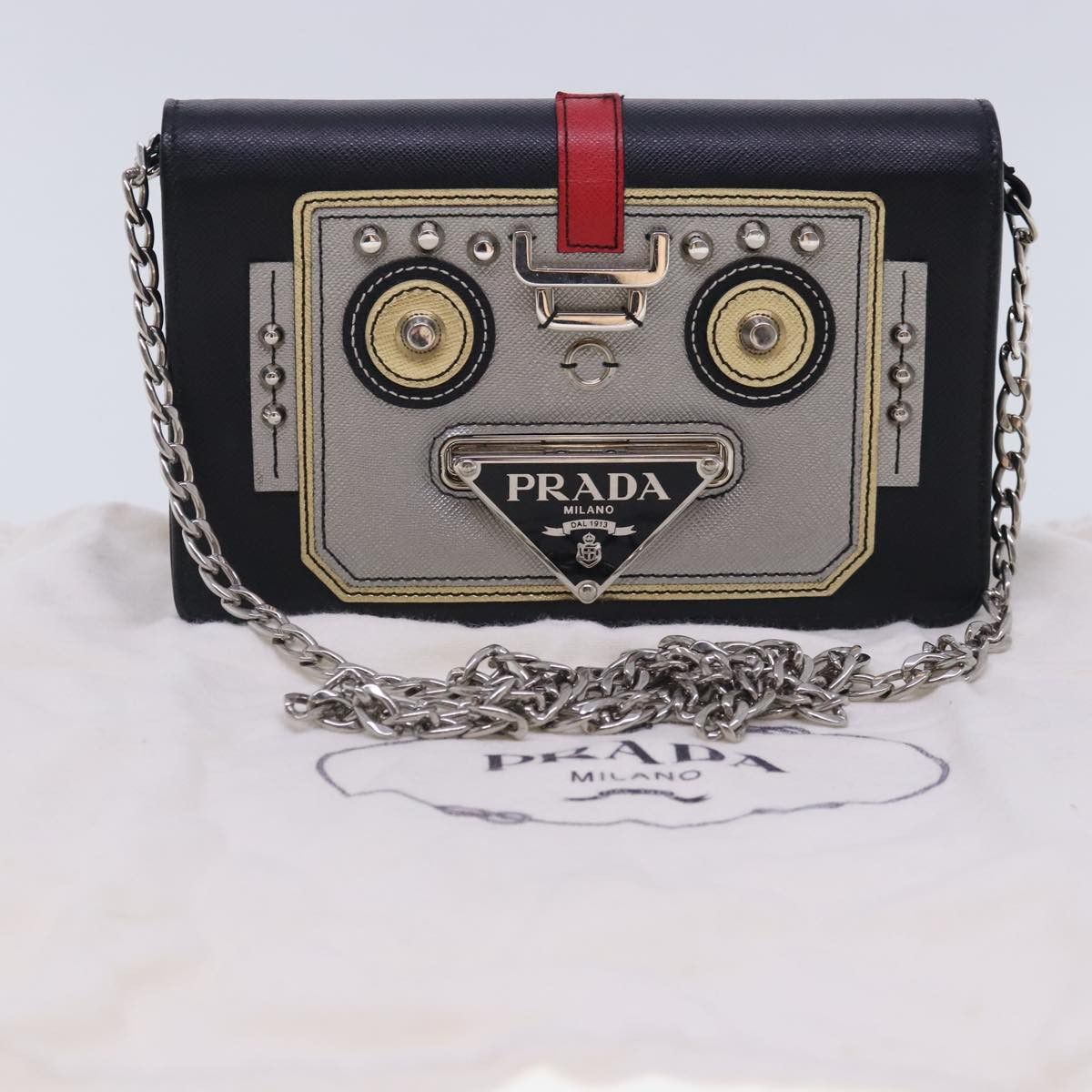 Prada Robot Black Leather Shoulder Bag (Pre-Owned) Size ONE SIZE - 15 Thumbnail