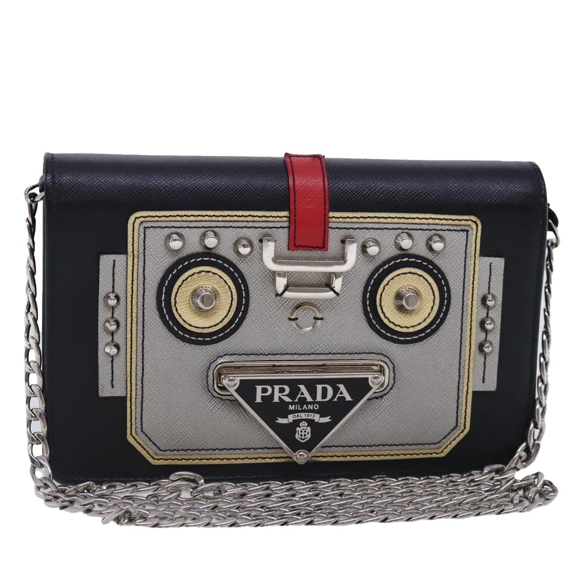 Prada Robot Black Leather Shoulder Bag (Pre-Owned) Size ONE SIZE - 17 Thumbnail