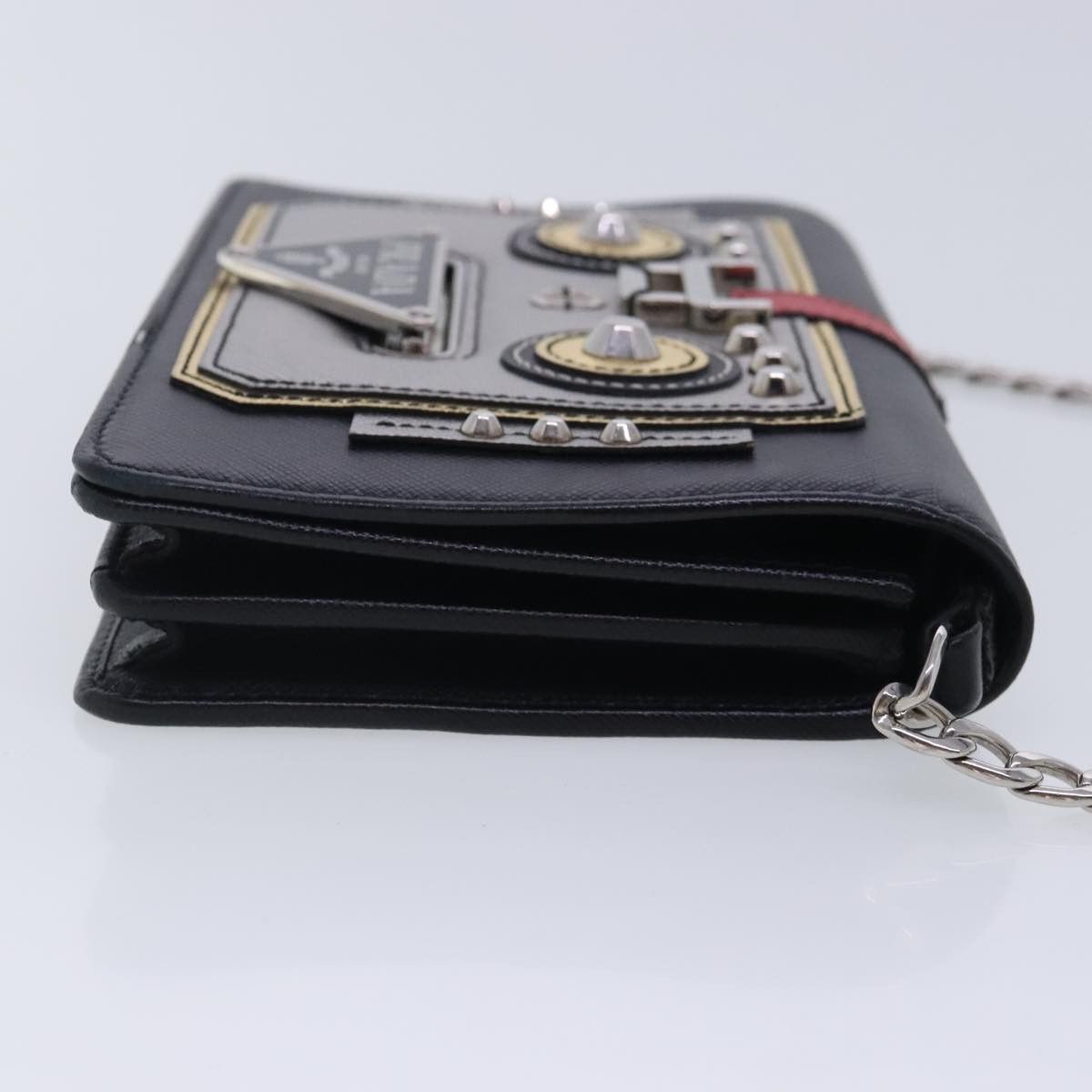 Prada Robot Black Leather Shoulder Bag (Pre-Owned) Size ONE SIZE - 4 Thumbnail