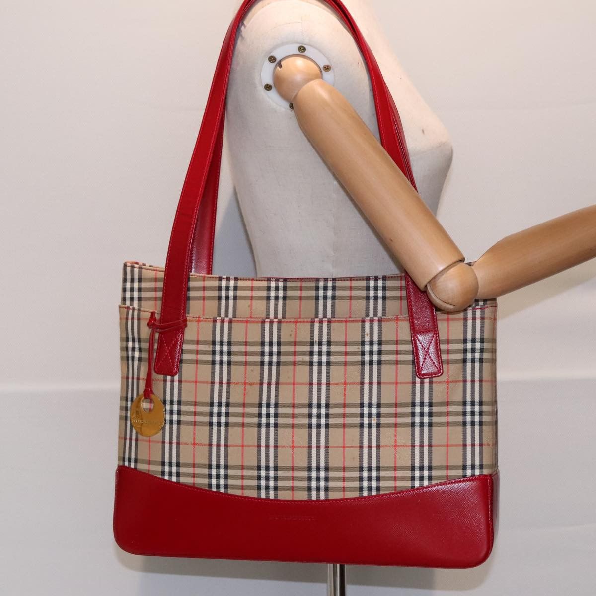 Burberry Nova Check Beige Canvas Tote Bag (Pre-Owned) Size ONE SIZE - 14 Thumbnail