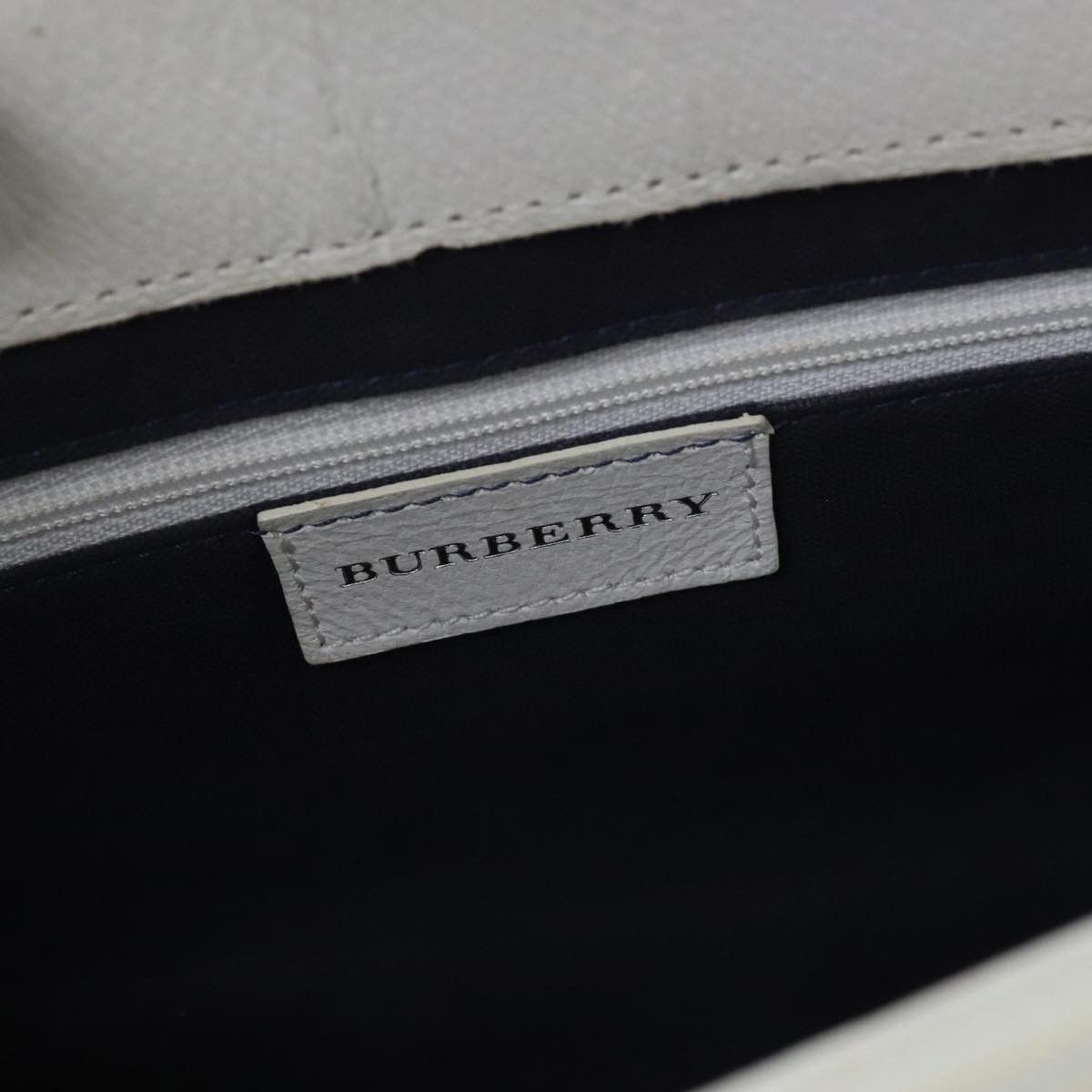 Burberry White Canvas Handbag (Pre-Owned) Size ONE SIZE - 12 Thumbnail