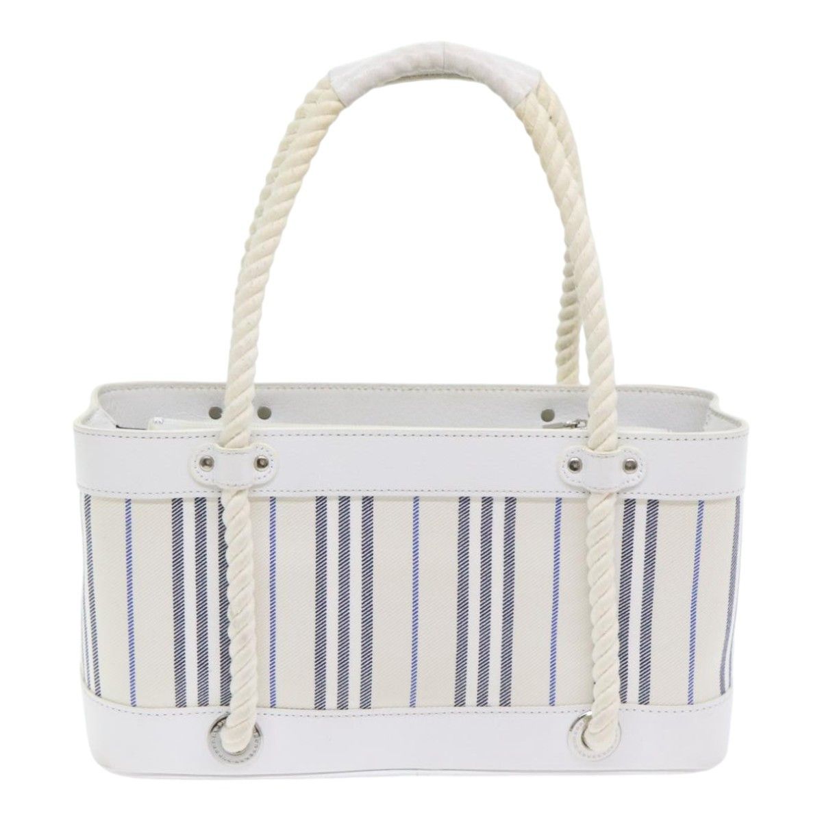 Burberry White Canvas Handbag (Pre-Owned) Size ONE SIZE - 2 Thumbnail