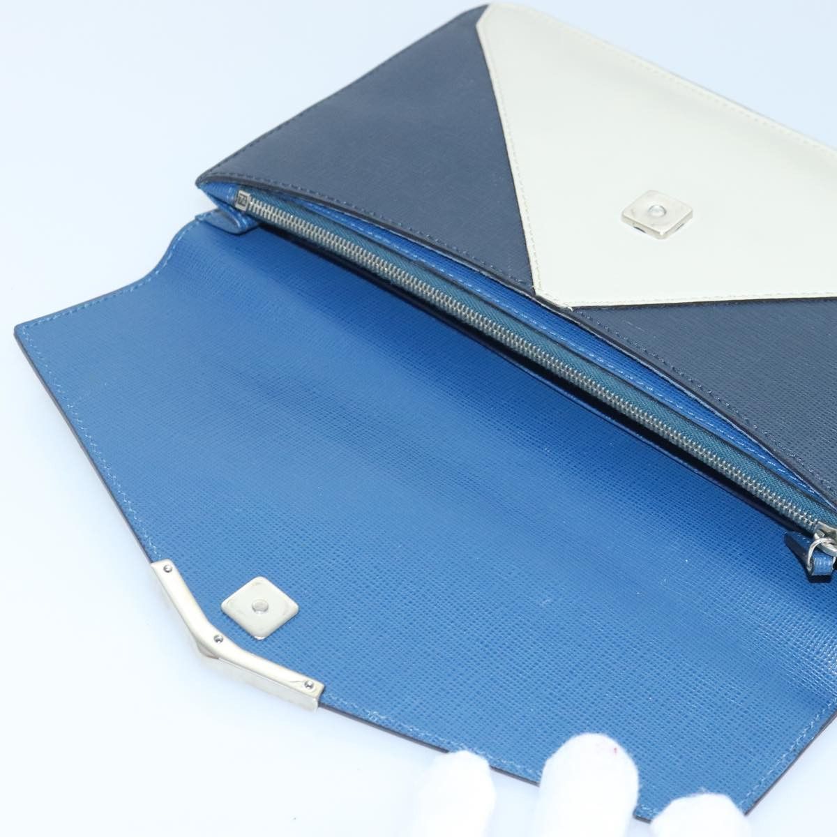 Fendi 2Jours Blue Leather Clutch Bag (Pre-Owned) Size ONE SIZE - 18 Thumbnail