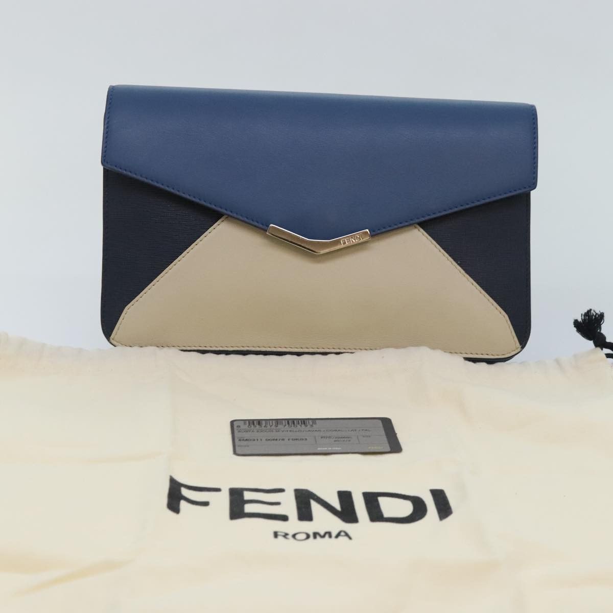 Fendi 2Jours Blue Leather Clutch Bag (Pre-Owned) Size ONE SIZE - 14 Thumbnail