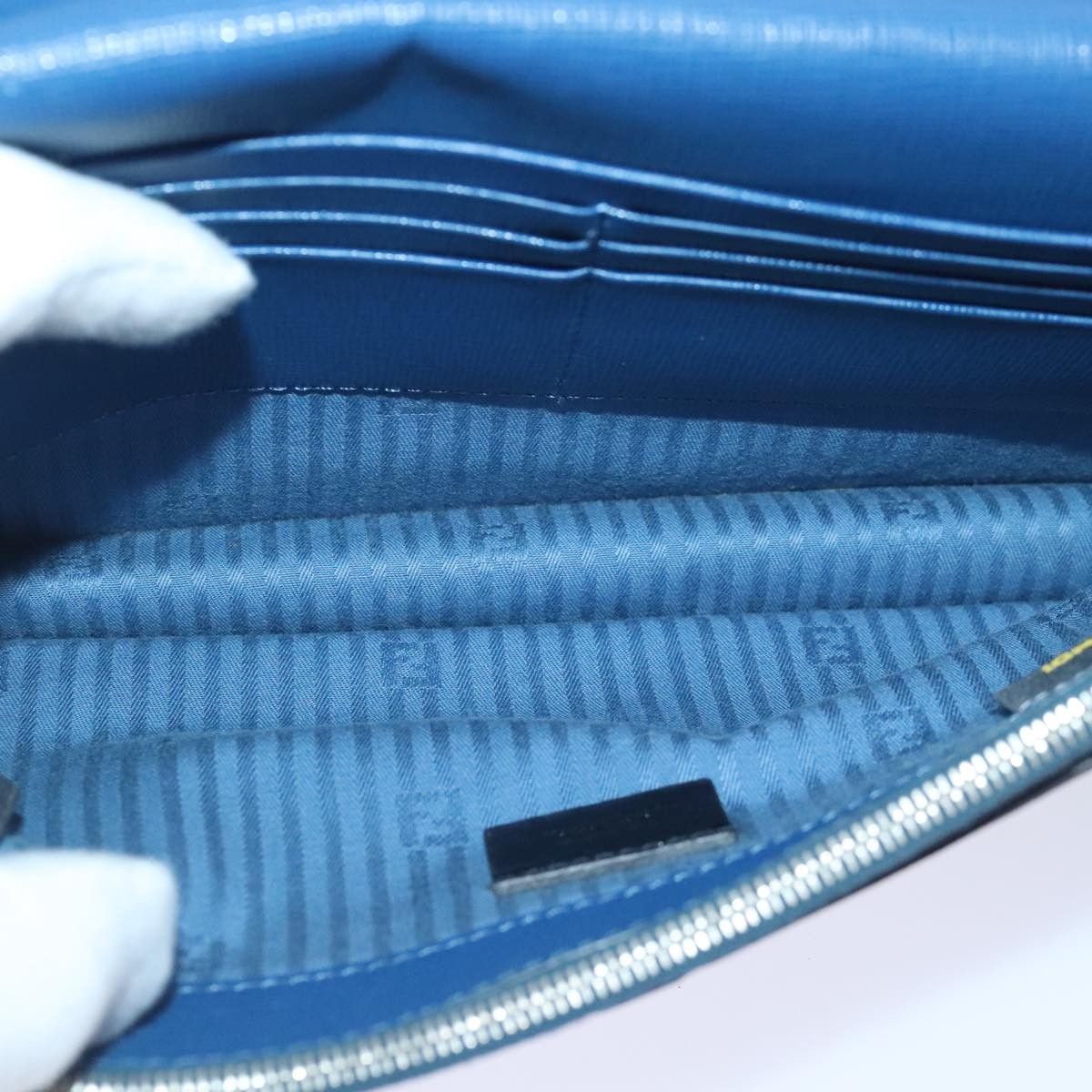 Fendi 2Jours Blue Leather Clutch Bag (Pre-Owned) Size ONE SIZE - 10 Thumbnail