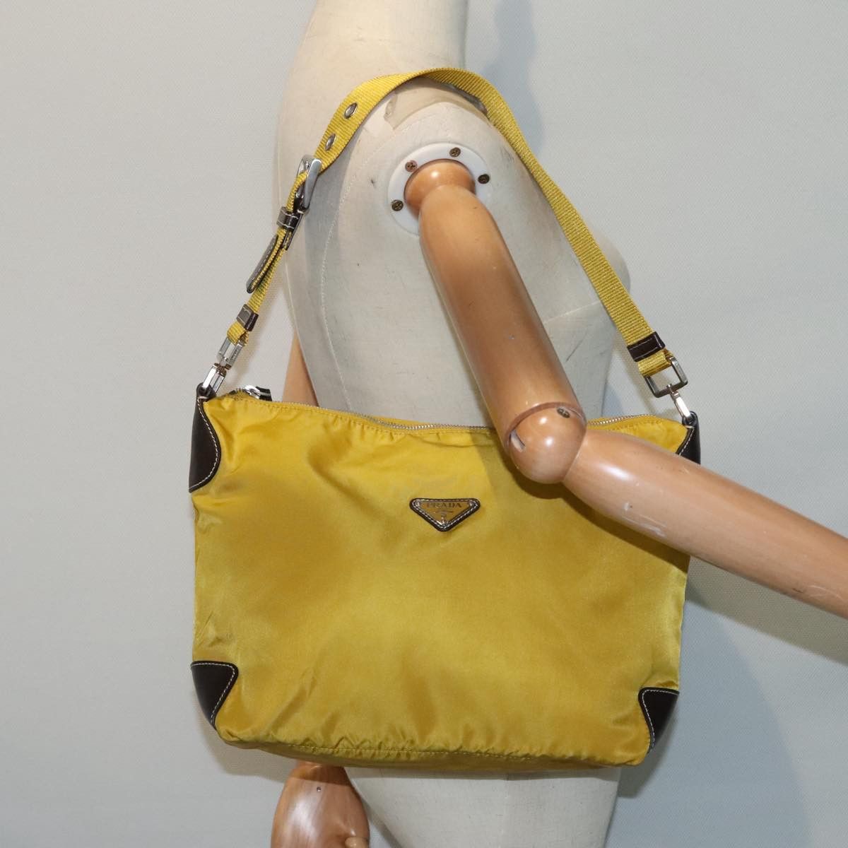 Prada Re-Nylon Yellow Synthetic Shoulder Bag (Pre-Owned) Size ONE SIZE - 17 Thumbnail