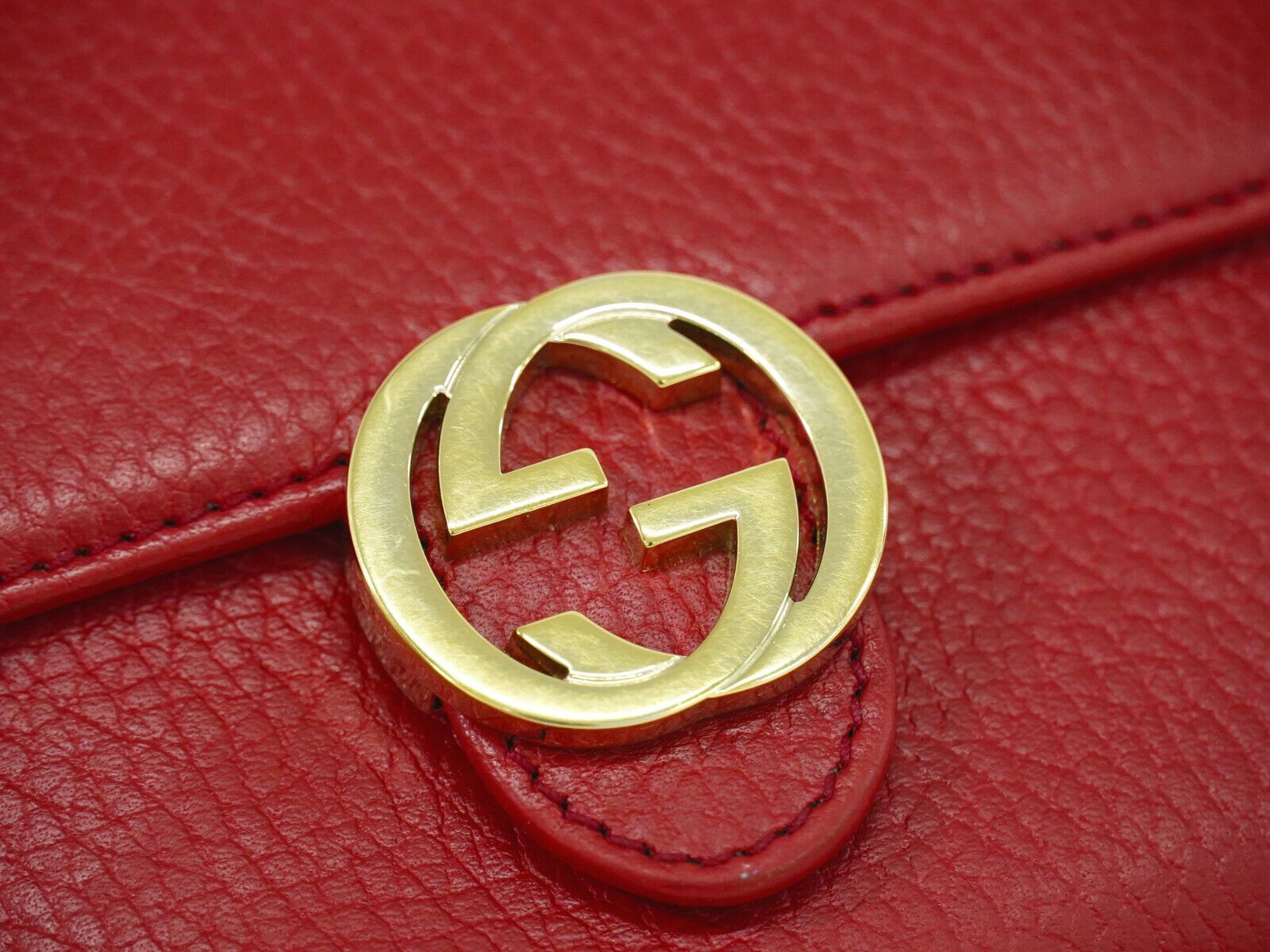 Gucci Interlocking Red Leather Wallet (Pre-Owned) Size ONE SIZE - 5 Thumbnail