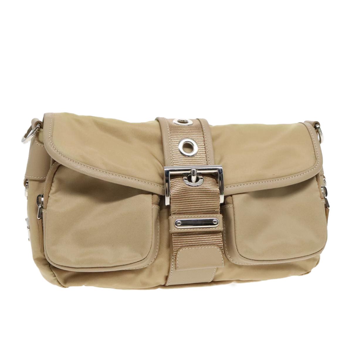 Prada Beige Synthetic Shoulder Bag (Pre-Owned) Size ONE SIZE - 18 Thumbnail