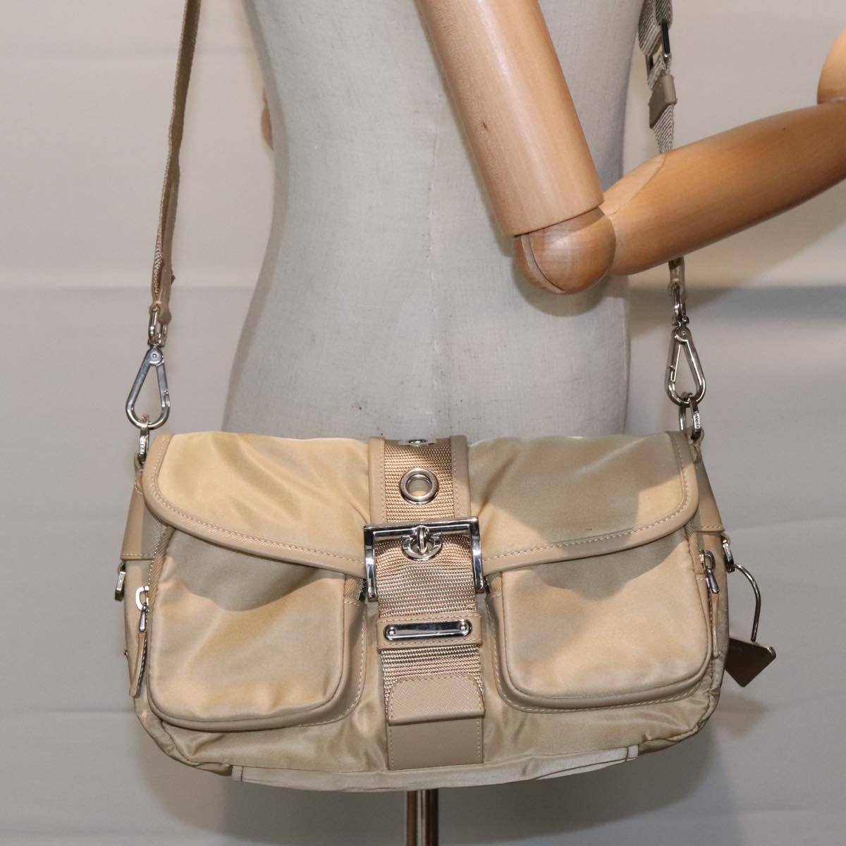 Prada Beige Synthetic Shoulder Bag (Pre-Owned) Size ONE SIZE - 15 Thumbnail
