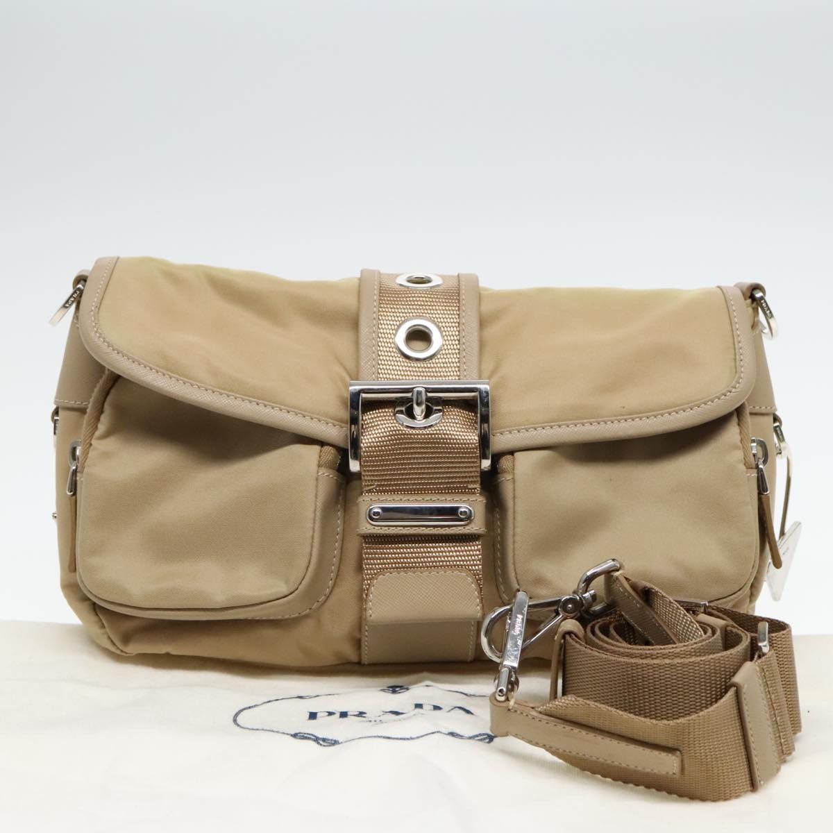 Prada Beige Synthetic Shoulder Bag (Pre-Owned) Size ONE SIZE - 14 Thumbnail