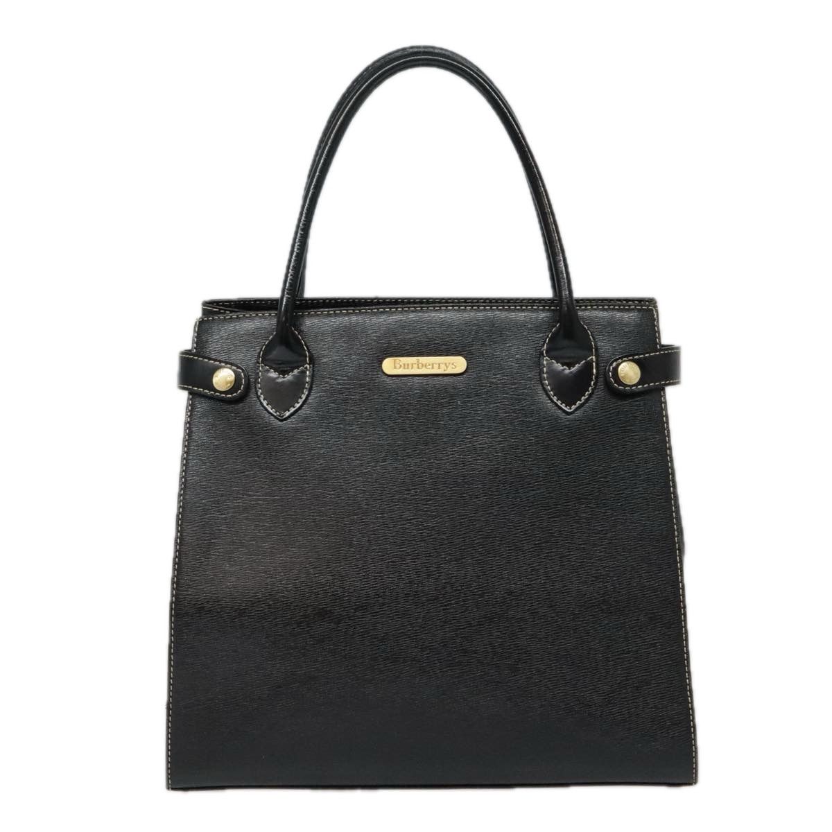 Burberry Black Leather Handbag (Pre-Owned) Size ONE SIZE - 2 Thumbnail