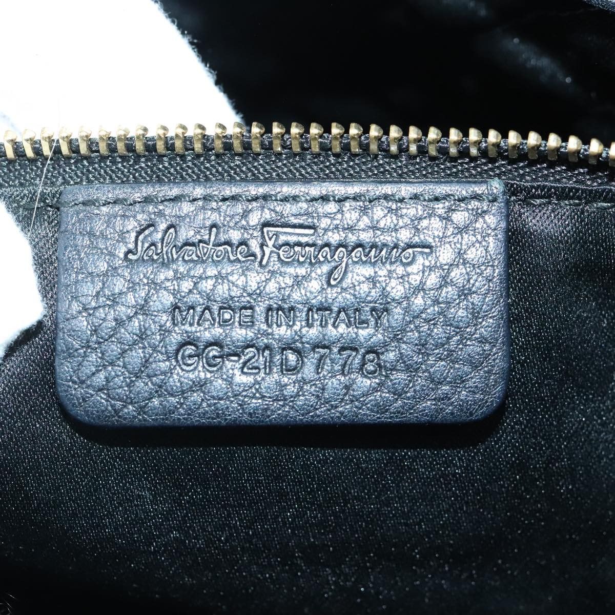 Salvatore Ferragamo Gancini Black Leather Handbag (Pre-Owned) Size ONE SIZE - 12 Thumbnail