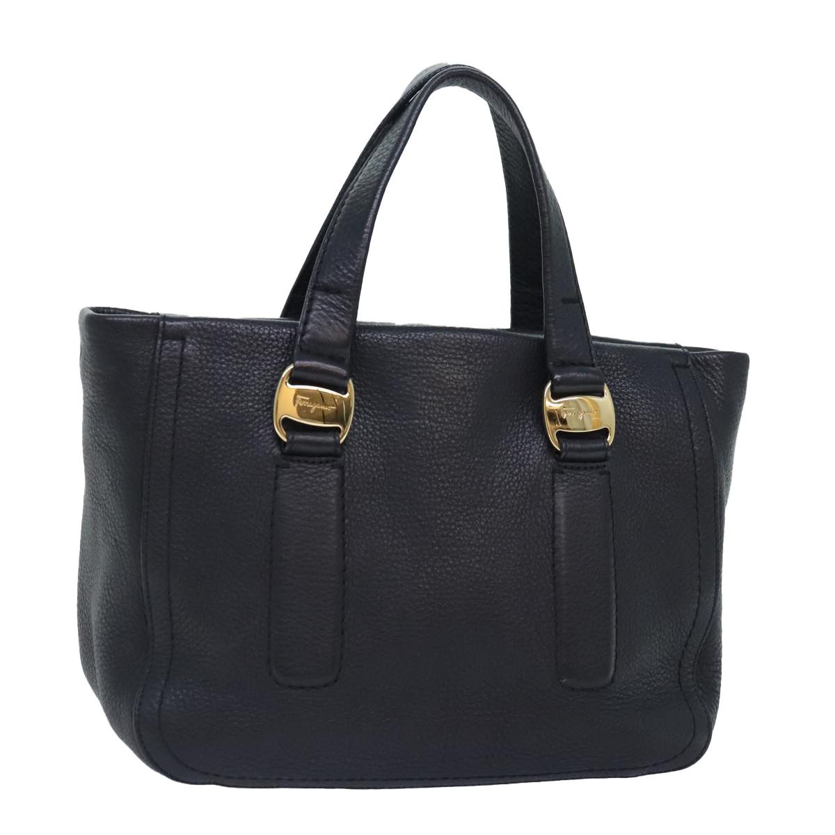 Salvatore Ferragamo Gancini Black Leather Handbag (Pre-Owned) Size ONE SIZE - 17 Thumbnail